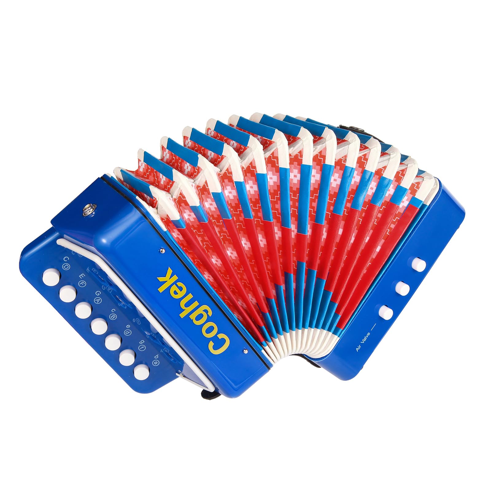 Coghek 10 Key Kids Accordion, Blue Mini Button Accordion Toy For Ages 3+, Lightweight Musical Instrument For Beginners, Portable