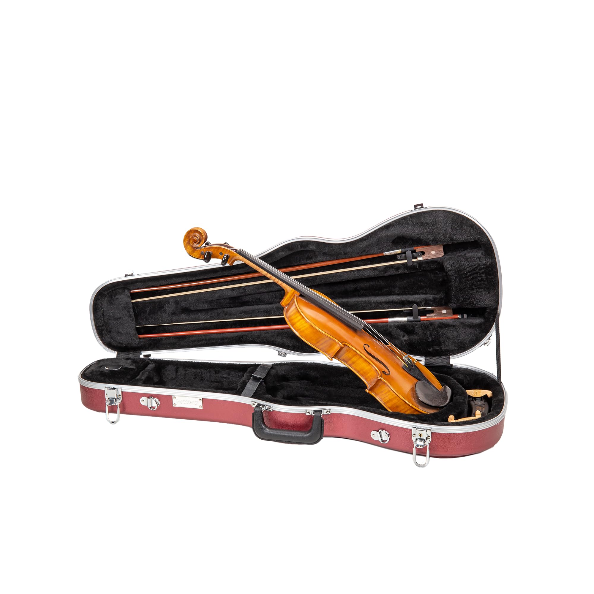 Crossrock Shaped Violin Case for 4/4 Full-Size Violin | Interior Accessory Compartment, 2 Bow Holders, Security Lock, Detachable