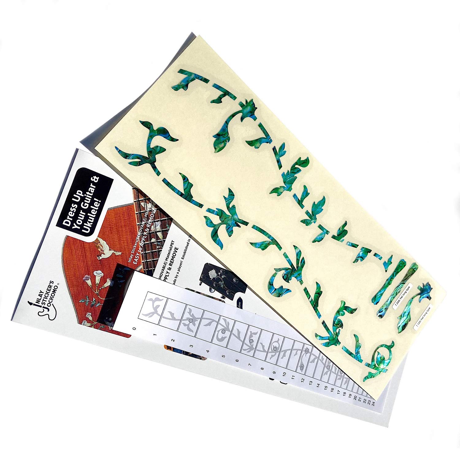 Inlay Sticker Fret Markers for Guitars - Tree Of Life - Abalone Green