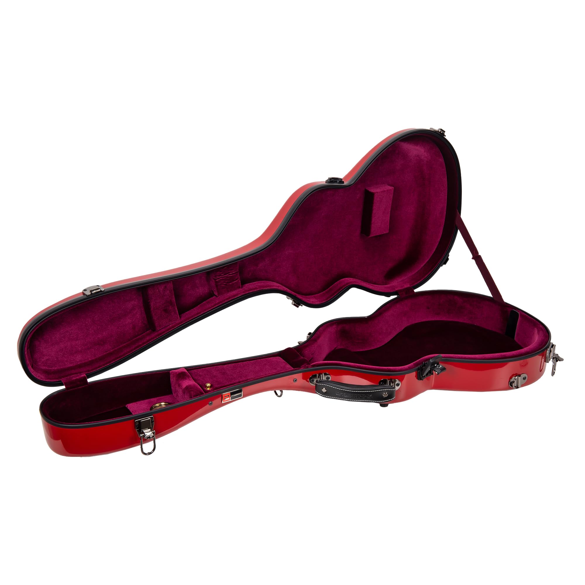 Crossrock Fiberglass Backpack Style Hardshell Red Les Paul Guitar Case