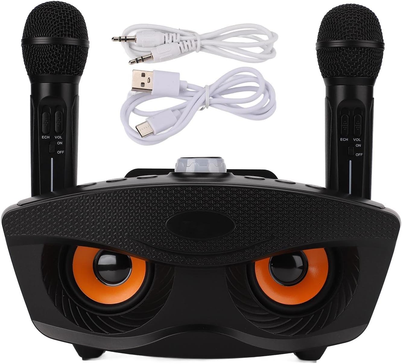     - Rechargeable Bluetooth Karaoke Speaker Set With 2 Wireless Microphones, Portable Home Ktv System For Parties, Outdoor Even