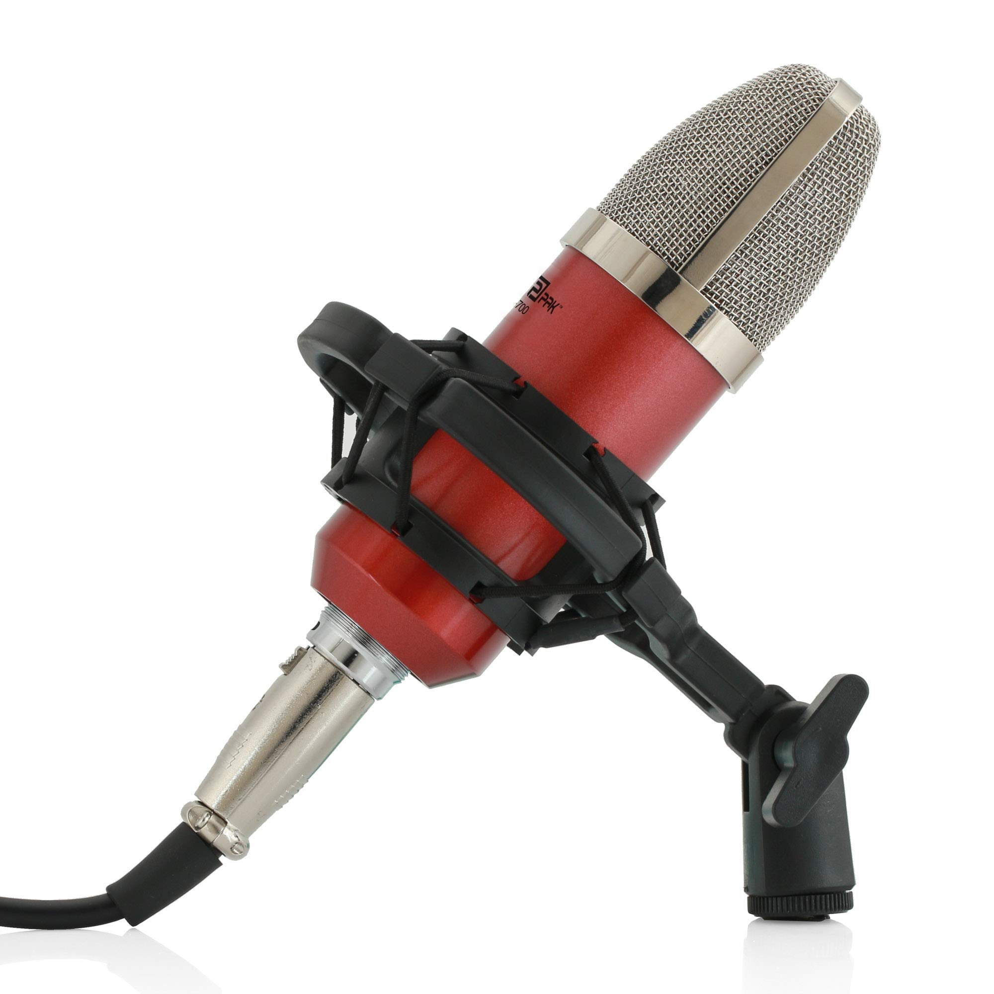 Powerpak Bm-700 Red Professional Large Diaphragm Studio Recording Microphone (Requires Phantom Power Or Sound Card)
