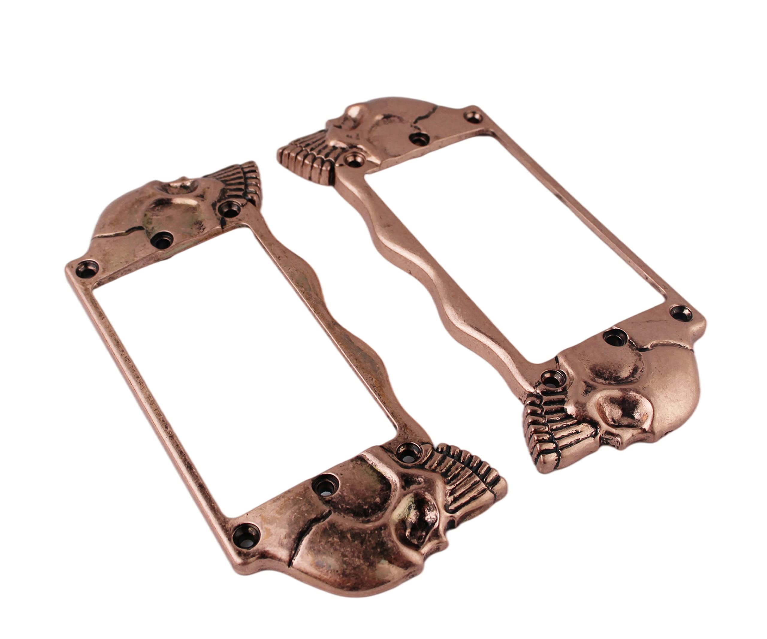 Guyker Flat Metal Humbucker Pickup Mounting Ring Set - Bridge Neck Pickups Cover Frame Replacement Part for Electric Guitar or P