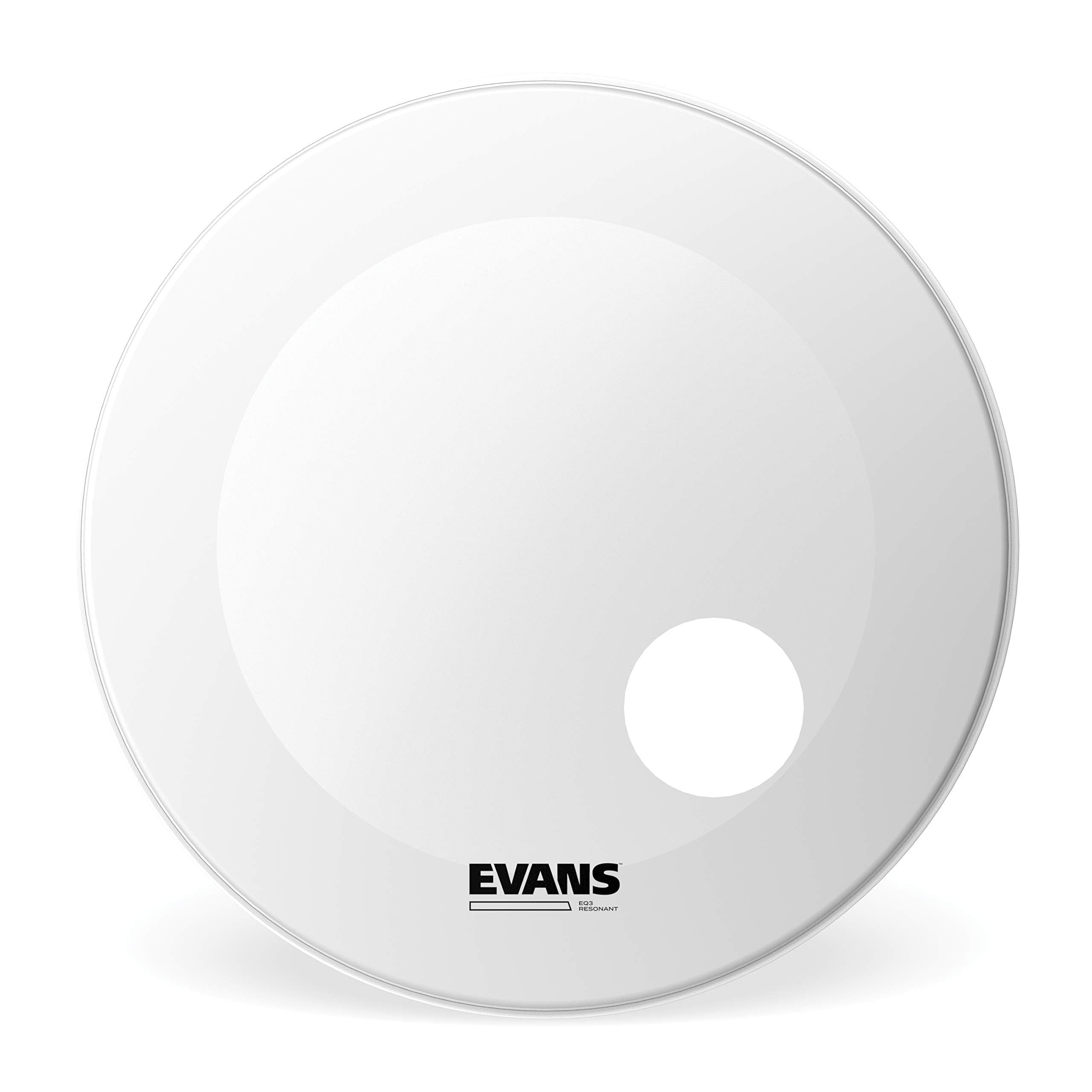 Evans EQ3 Resonant Coated White Bass Drum Head, 24 Inch,BD24RGCW