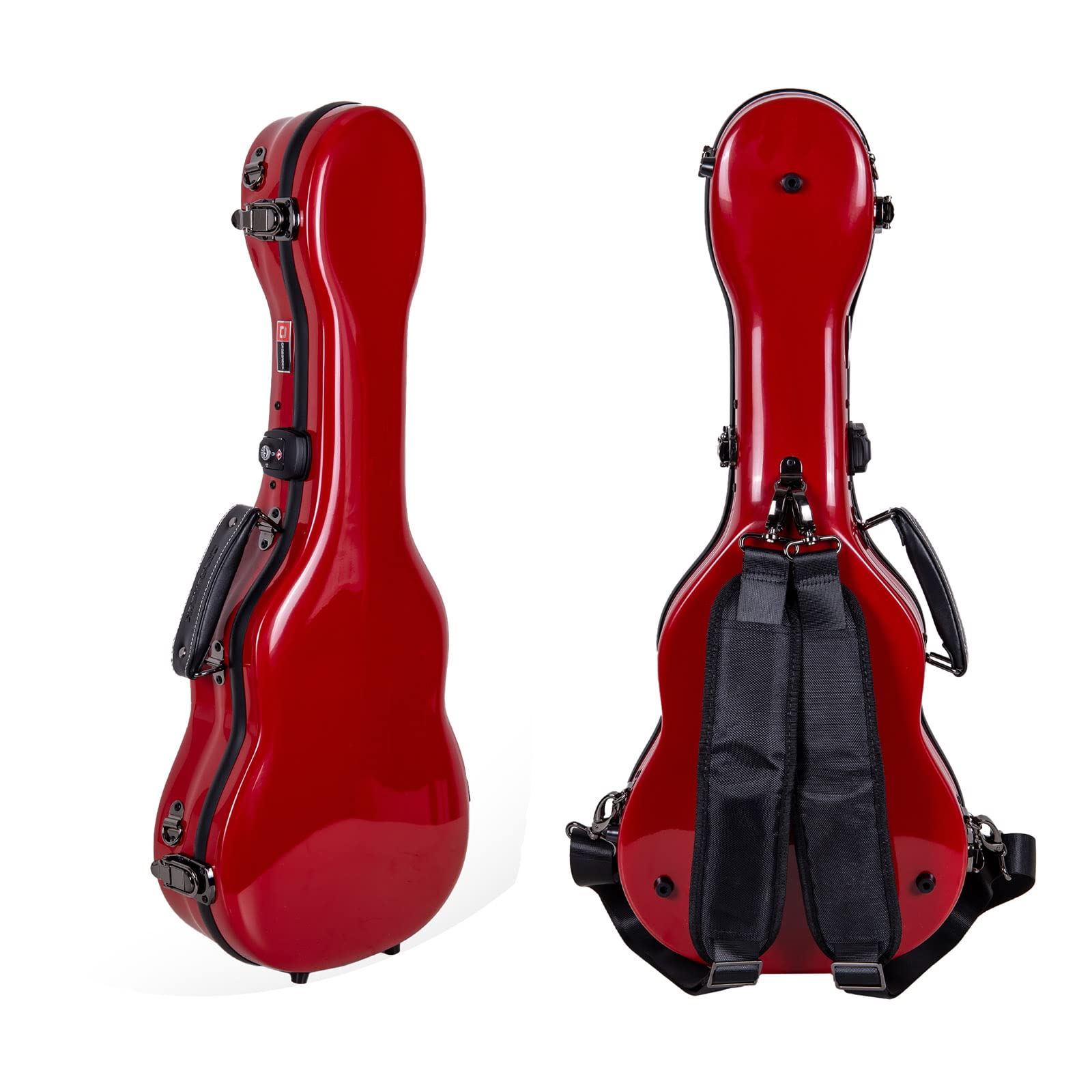 Crossrock Deluxe Fiberglass Tenor Ukulele Case with TSA Lock, Red (CRF2020TURD)