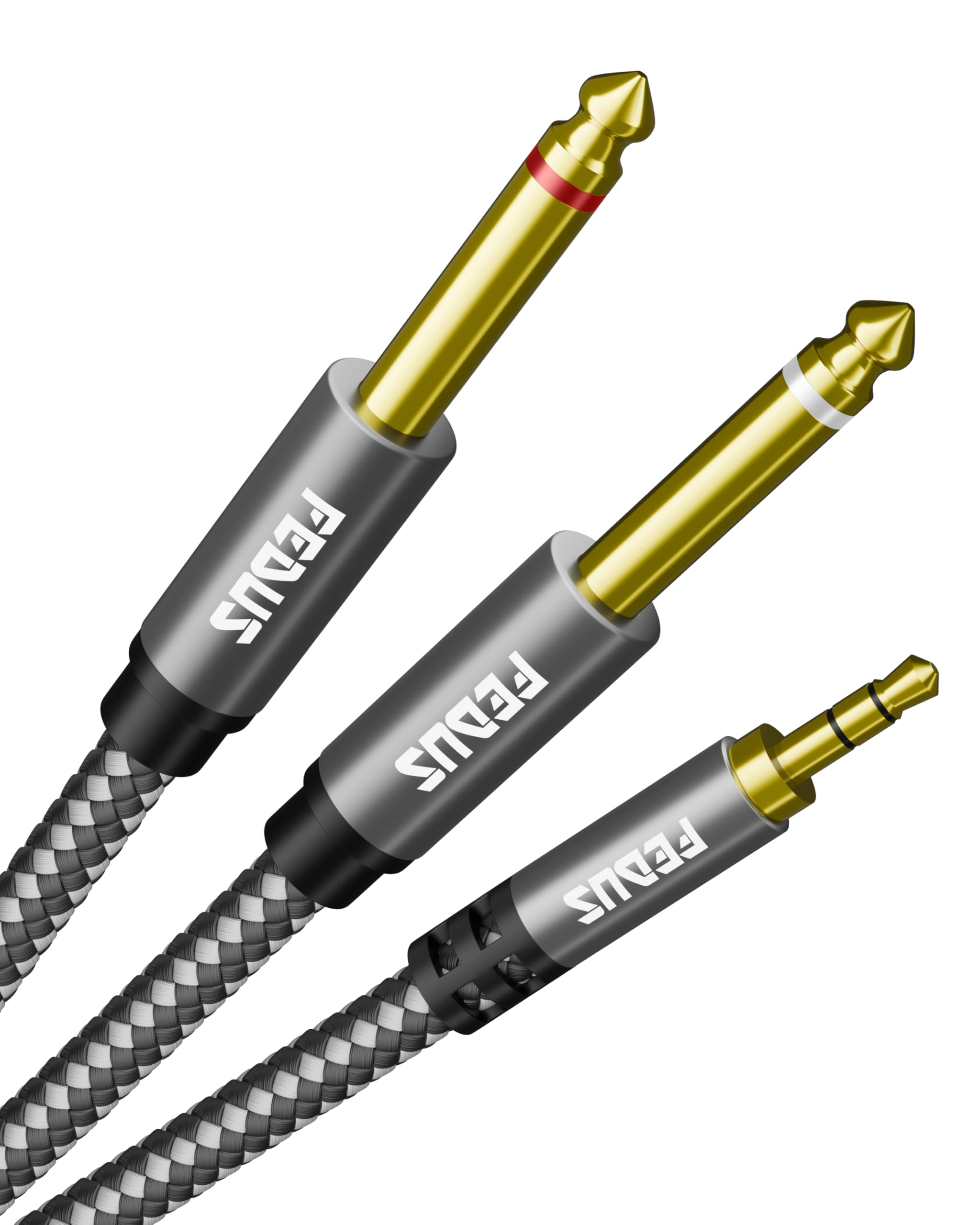 Fedus 1.5 Meter Gold Plated Oxygen Free Copper 3.5Mm 1/8 Trs To Dual 6.35Mm 1/4 Ts Mono Stereo Y-Cable Splitter Cord Compatible 