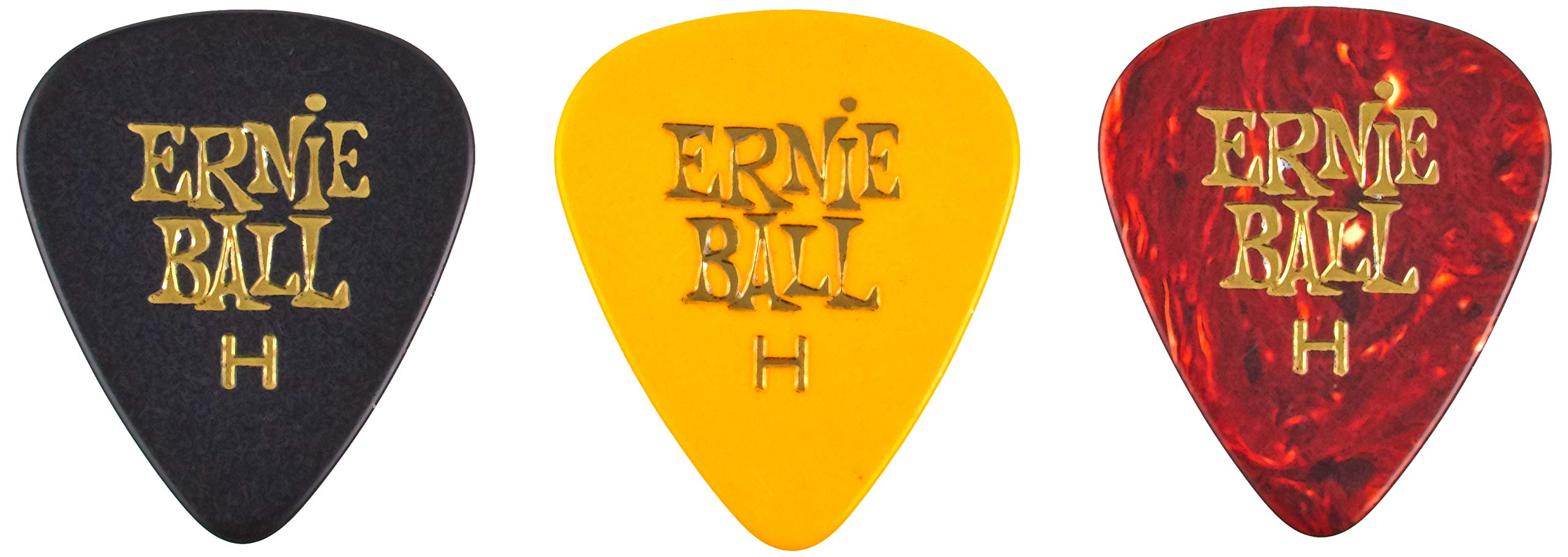 Ernie Ball Guitar Picks, Heavy, Assorted Colors, 12-Pack (P09180)