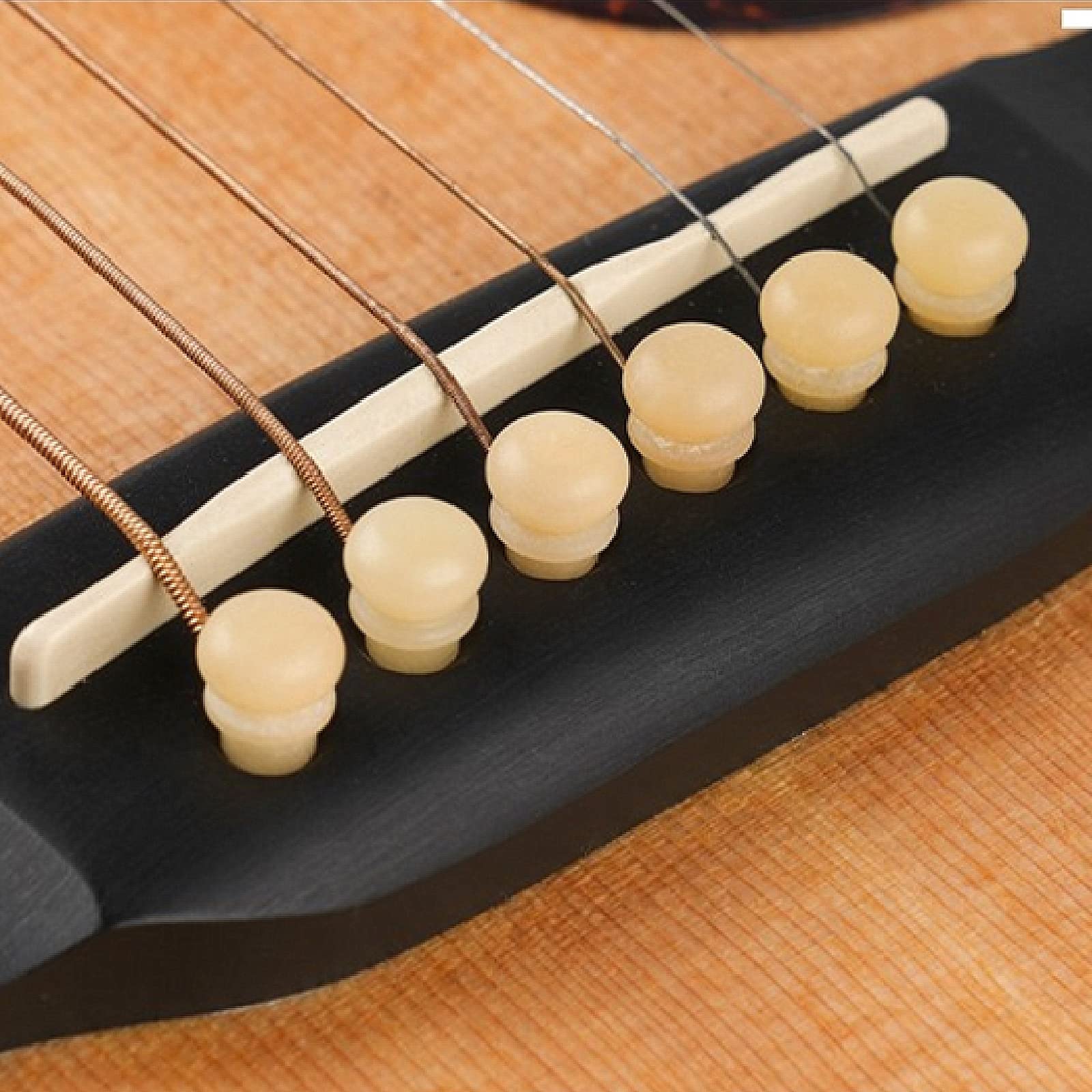 Miwayer Guitar Bone Bridge Pins Real Bone Unbleached Vintage Style Replacement Parts for 6 & 12 String Acoustic Guitar (Unbleach