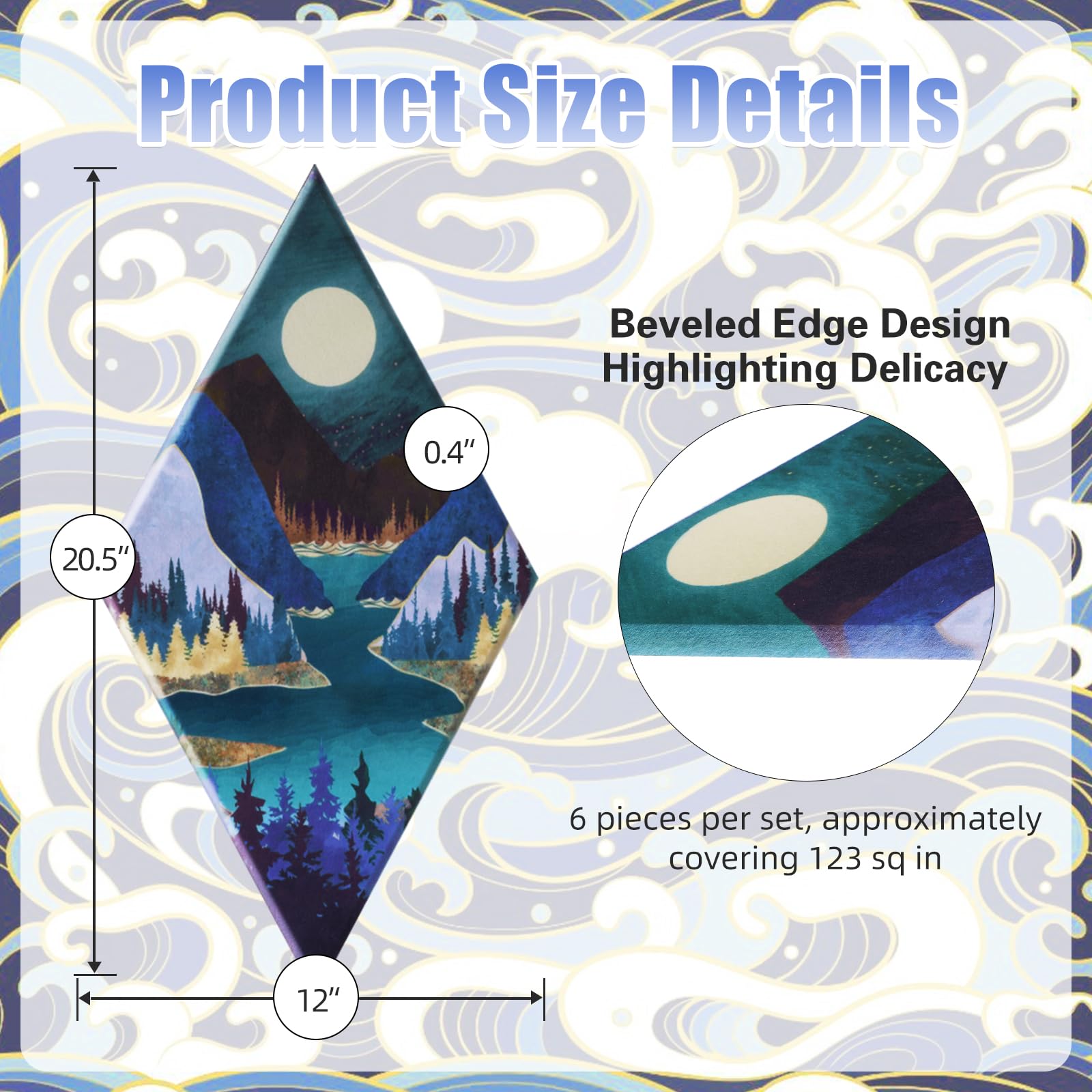 Tutmyrea 6 Pack Art Acoustic Panels Soundproof Wall Panels with Self-Adhesive, 20 x 12 inches Sound Absorbing Panels Natural Sce