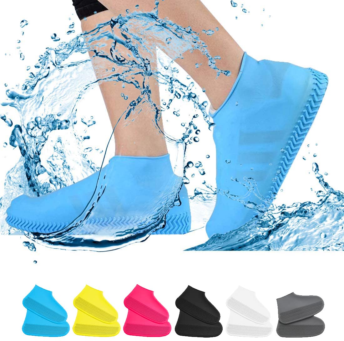 Vboo Waterproof Shoe Covers, Non-Slip Water Resistant Overshoes Silicone Rubber Rain Shoe Cover Outdoor Cycling Protectors Apply
