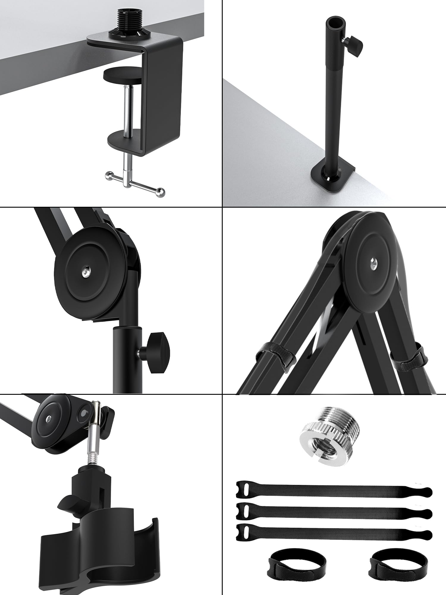 Overhead Mic Boom Arm CACENCAN Desk Microphone Stand with Mount&3/8'' to 5/8'' Thread