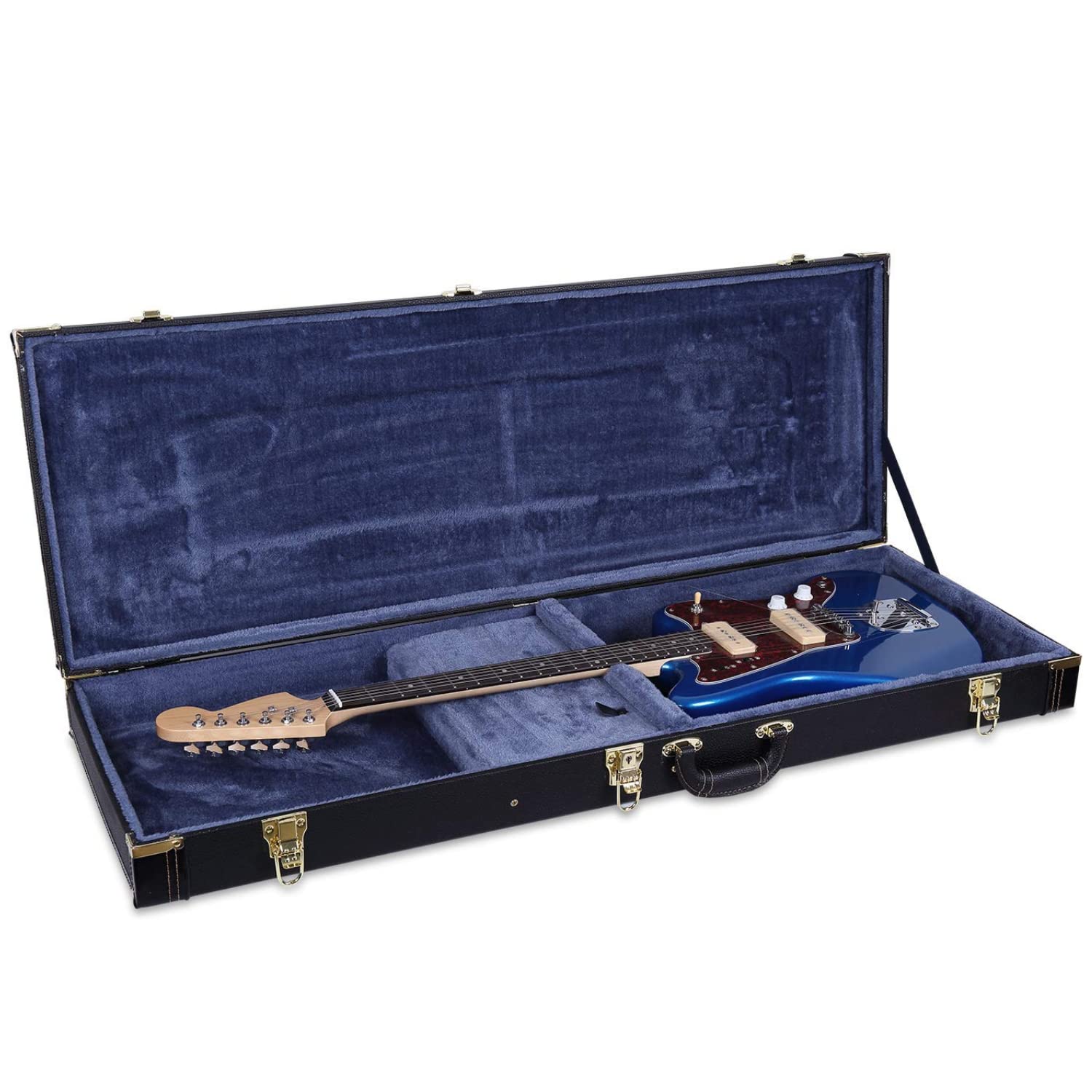 Crossrock Hardshell Wood Case For Jazzmaster/Jaguar Style Electric Guitars-Black(Crw620Jmbk)