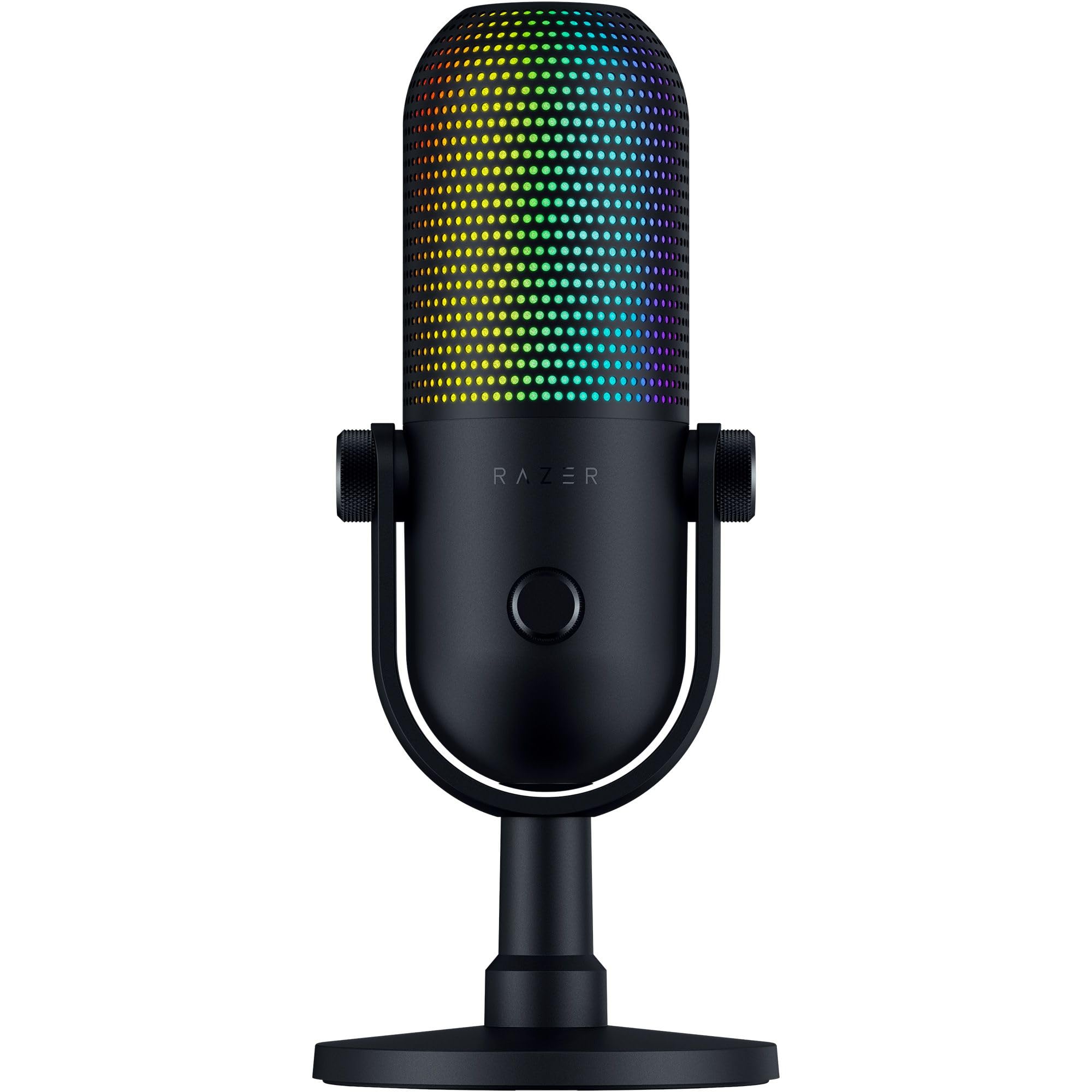 Razer Seiren V3 Chroma - RGB USB Microphone with Tap-to-Mute (Stream and Game Reactive Lighting, Supercardioid Condenser Mic, Di