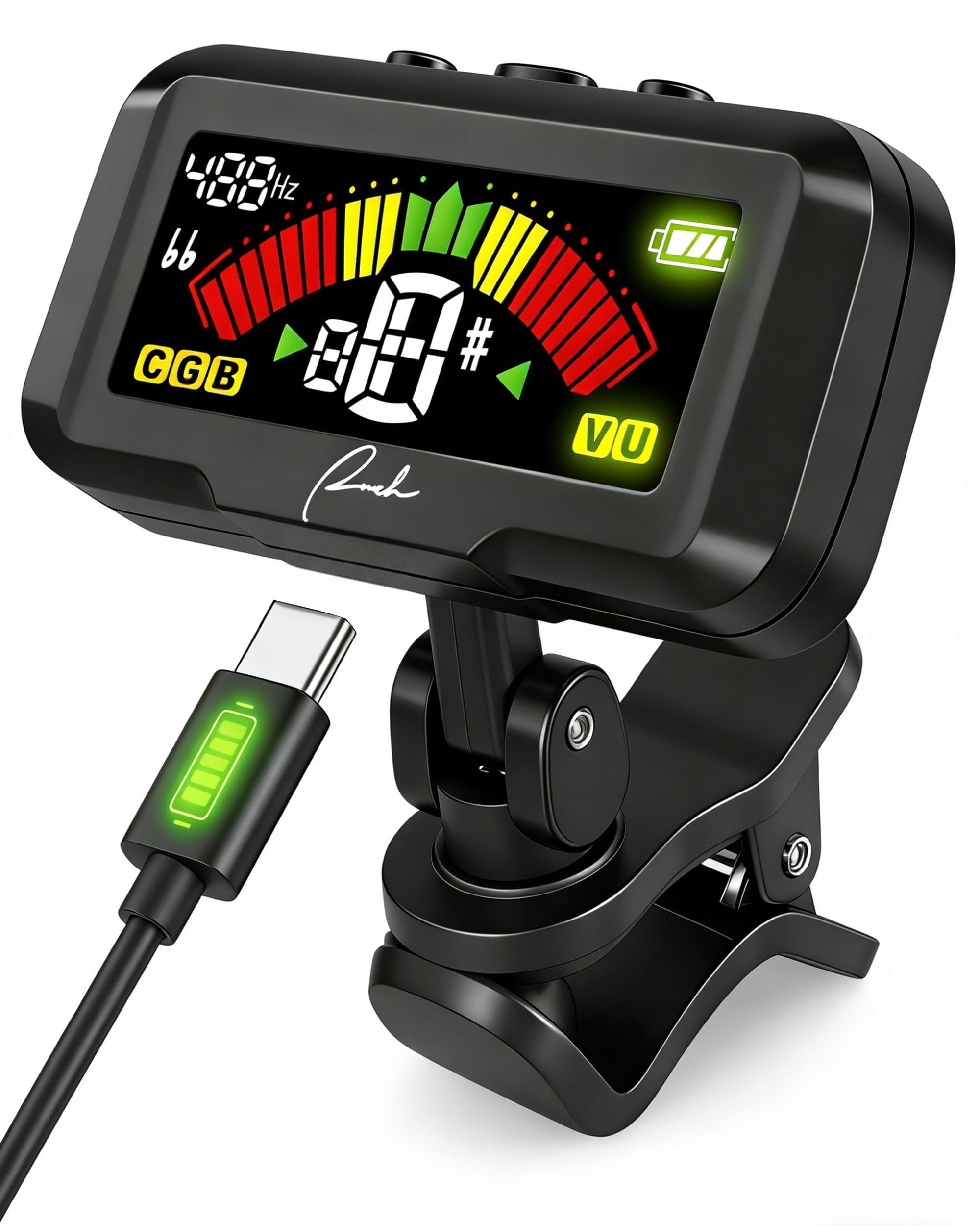 Ranch Accessories Guitar Tuner Clip On Tuner for Acoustic, Electric Guitar, Violin, Ukulele, Bass, Rechargeable Chromatic Tuners