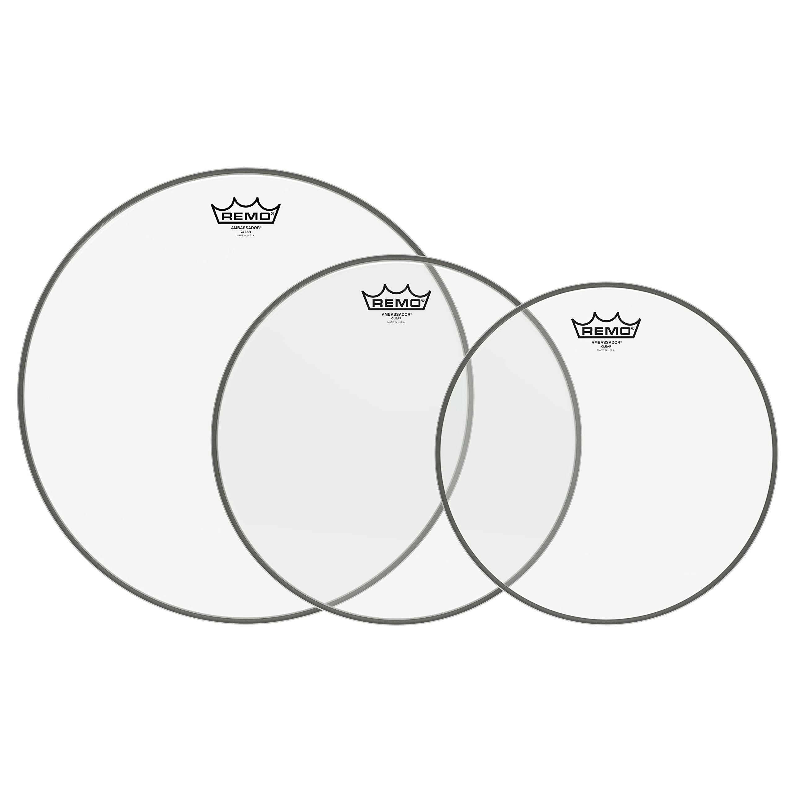 Remo PP-1190-BA Ambassador Clear Tom Drumhead Pack - 12, 13 & 16