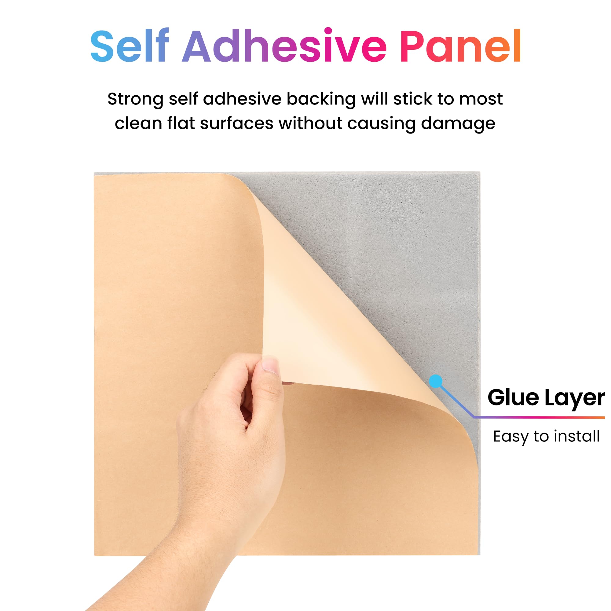 Fstop Labs Acoustic Foam Panels, 12 Pack Grey 2'' X 12'' X 12'' Self-adhesive Mushroom Studio Wedge Tiles, Sound Panels Sound Pr