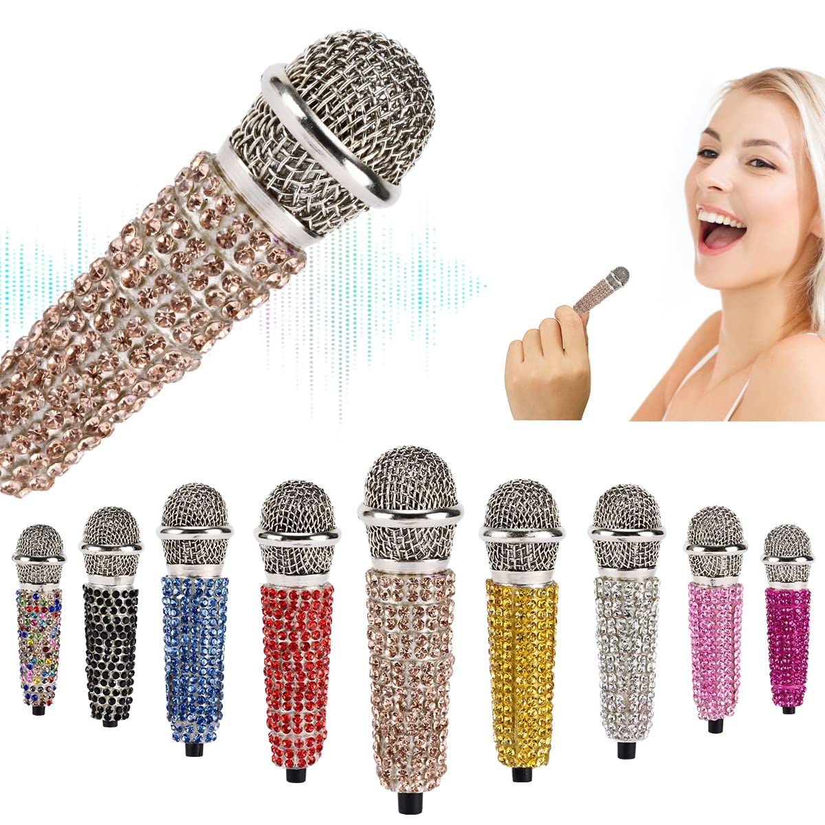 Mini Microphone,Portable Vocal Tiny Microphone, Asmr Microphone,Phone Microphone, Mini Karaoke Microphone For Voice Recording Ch