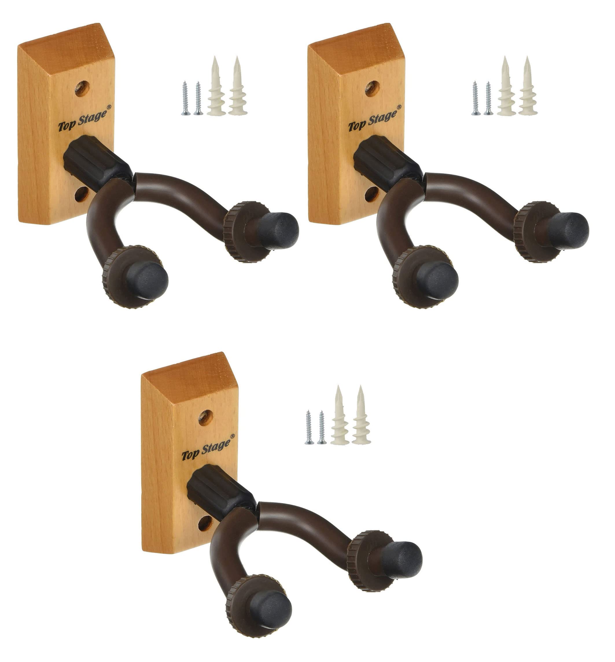 3-Pack Top Stage Acoustic Electric Guitar Hanger Keeper Wall Stand, 3-Pack, Jx15-Na