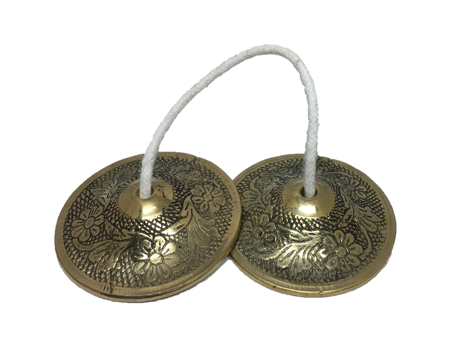 Uapan Metalcraft Brass Designer Manjira Manjeera For Handmade Percussion Instrument, Hand Cymbals - Indian Musical Instrument Br