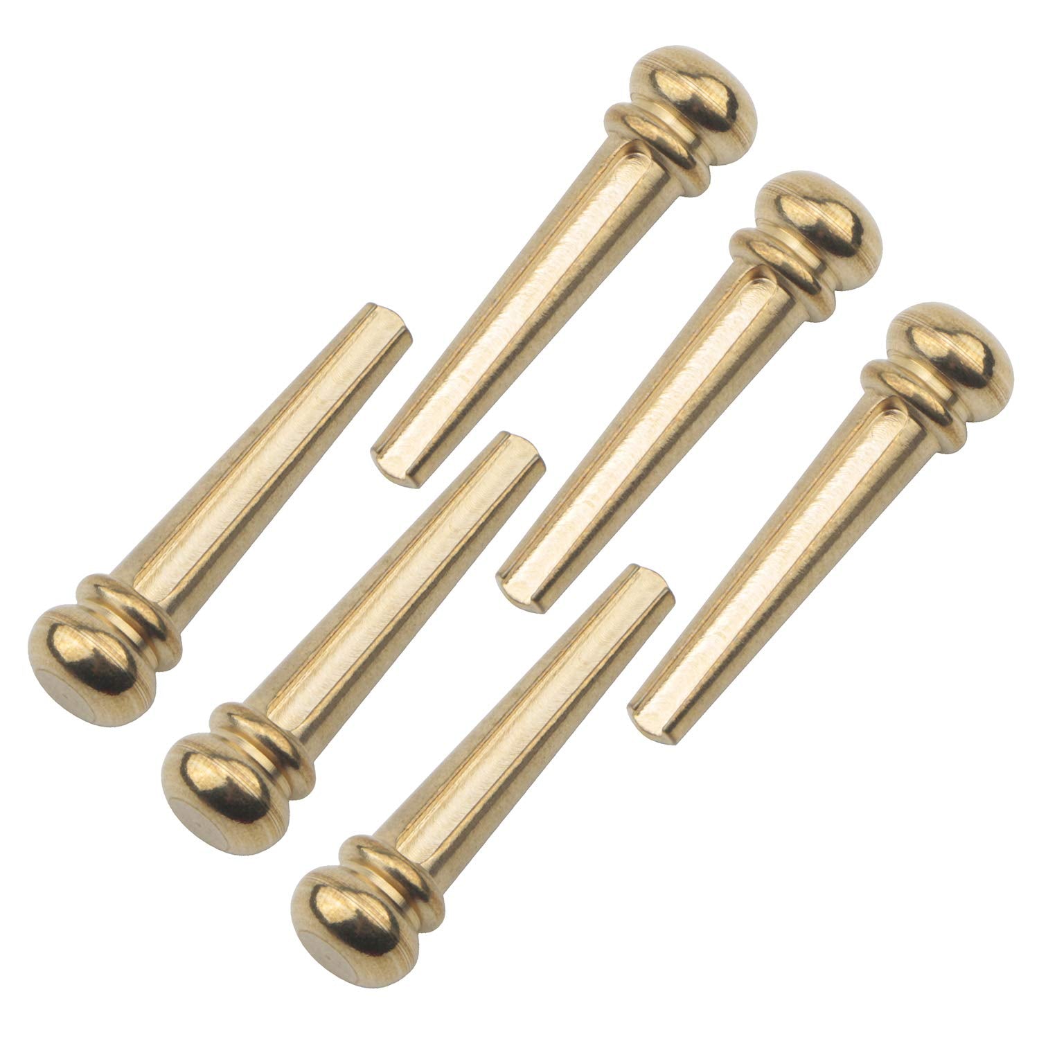Swhmc 6Pcs Brass Guitar Bridge Pegs String Pegs Gold Guitar Endpins