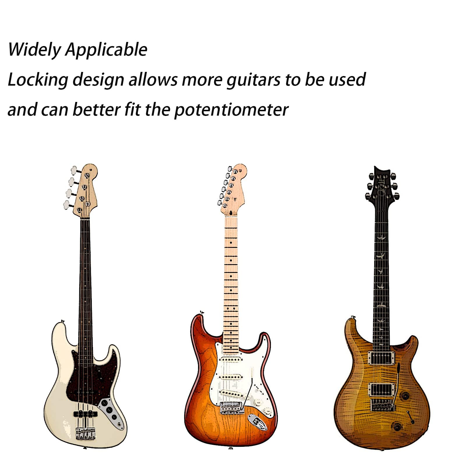 harpfeas 2PCS Guitar Dual Concentric Stacked Control Knobs Sets Metal with Wrench Replacement for Electric Guitar Bass (Chrome)