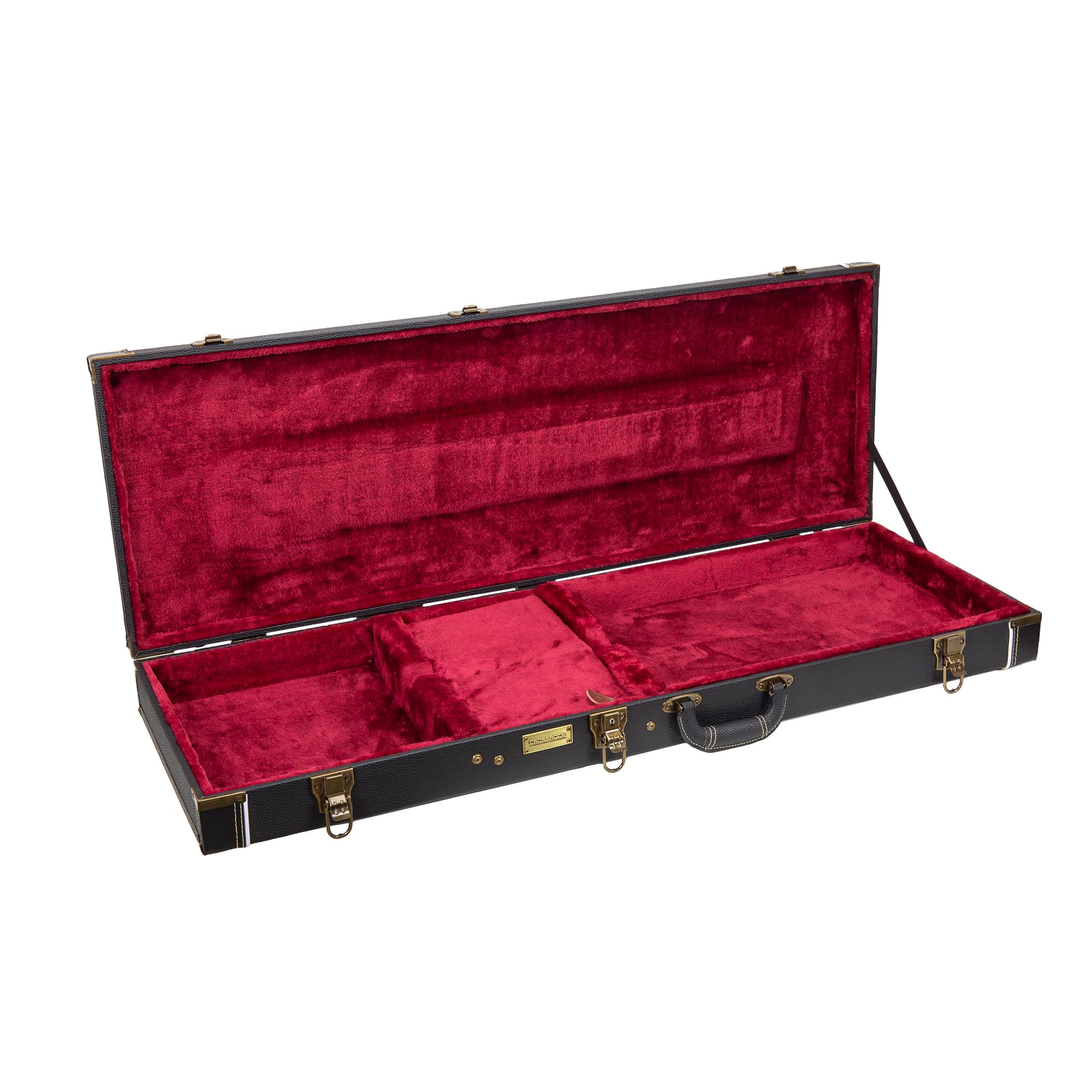 Crossrock Electric Guitar Case -Fits Fender Telecaster and Stratocaster- Vintage Hardware, Sponge Lining, Metal Feet, Storage Sp