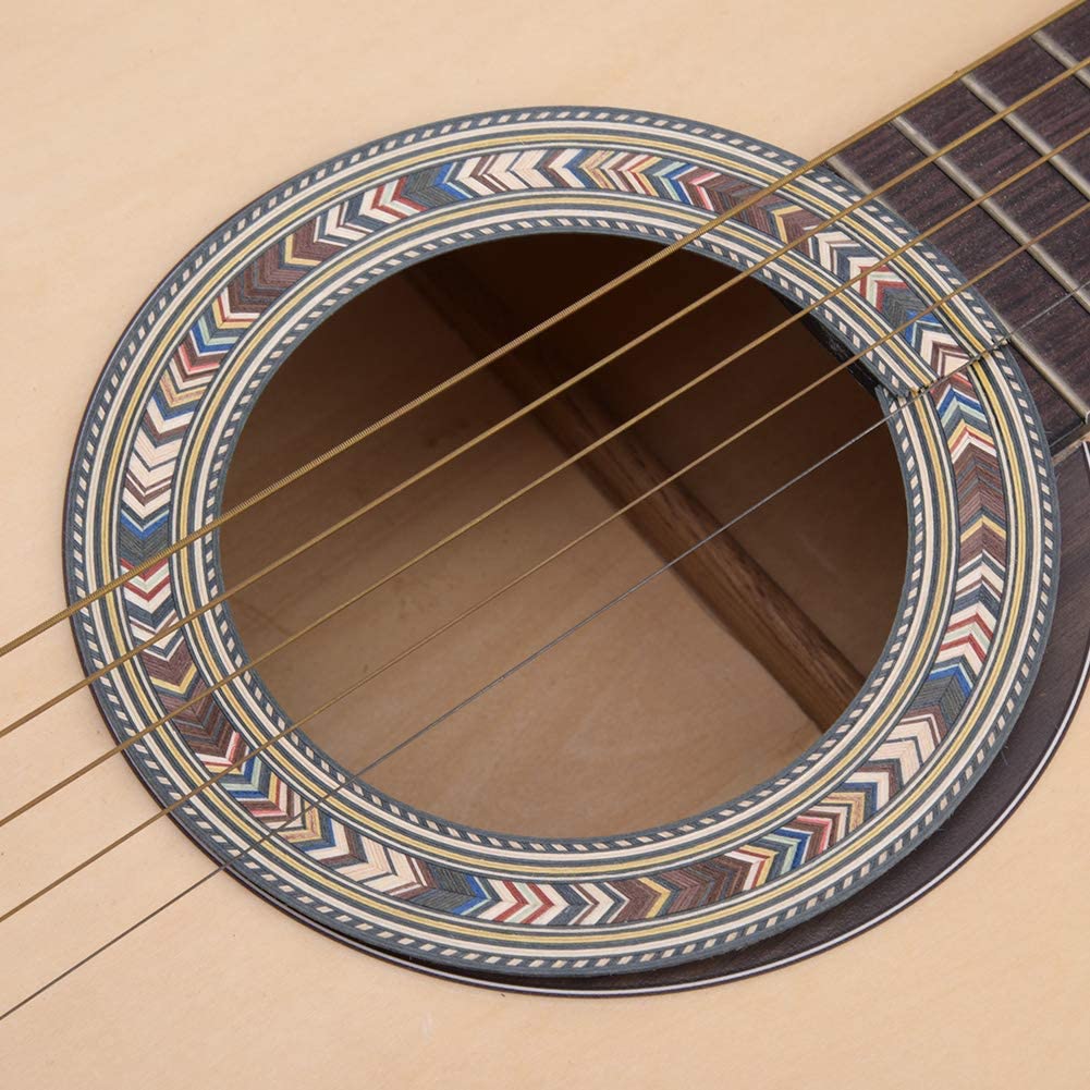 Bnineteenteam 3Pcs Wood Soundhole Rosette Inlay Sound Hole Decal for Acoustic Classical Guitar Parts Accessories