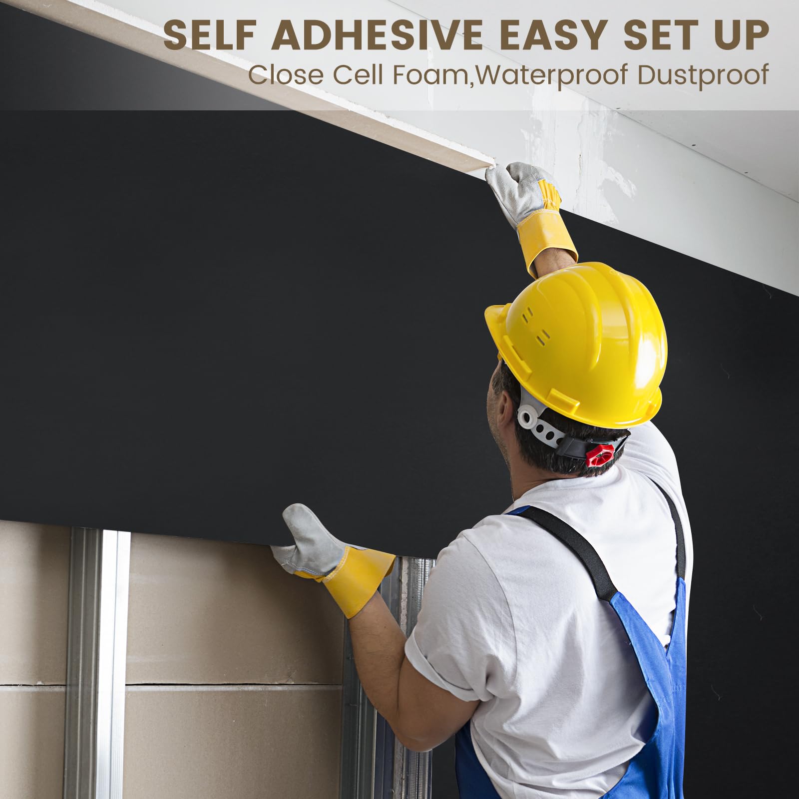 Kaqiluo 3.28' x 22.3' x 0.4'',10 mm Thick,73.2 sqft Self-Adhesive Sound Insulation Acoustic Foam, Sound Proof Padding,Fire,Water