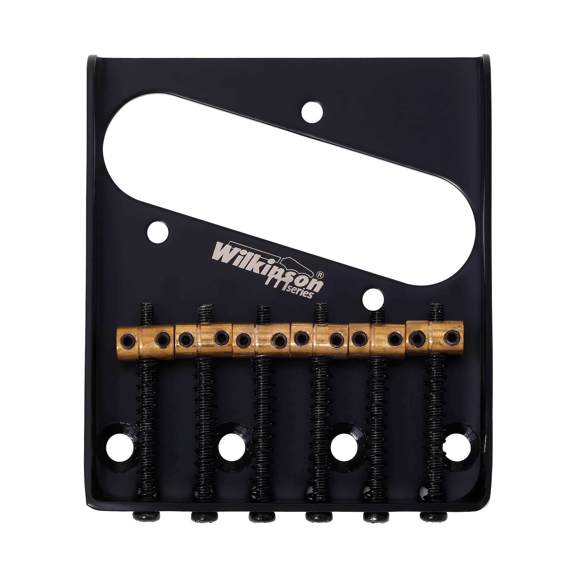 Wilkinson 2-1/8 inch(54mm) Telecaster Guitar Bridge WOT02 Tele Brass 6 saddles Fixed Bridge for American TL Style Electric Guita