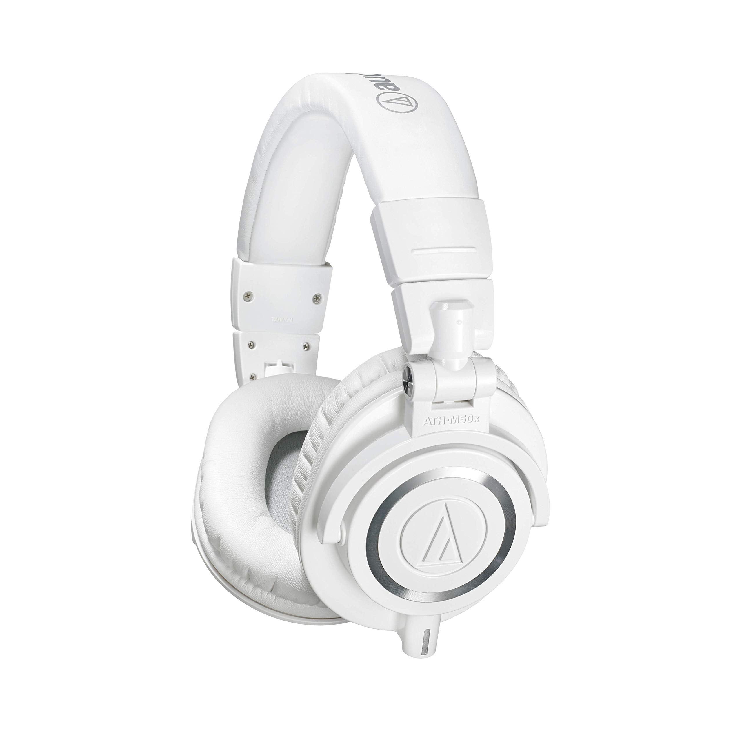 Audio-Technica Ath-M50Xwh Professional Studio Monitor Headphones, White, Small