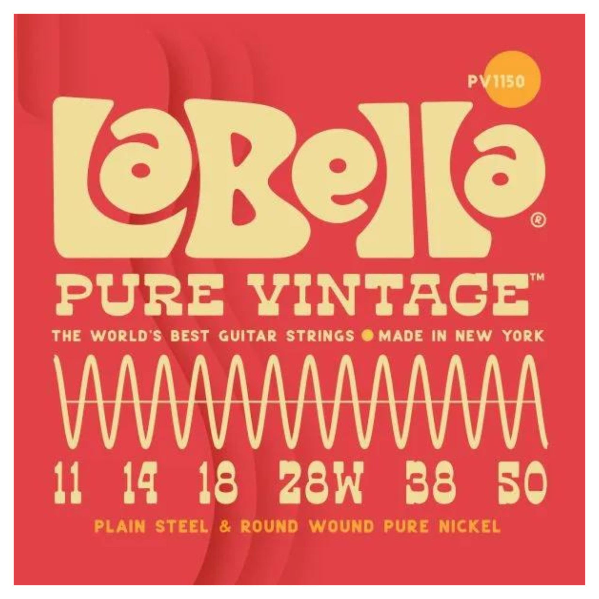 La Bella Pv1150 Pure Vintage Electric Guitar Strings, Blues Light 11-50