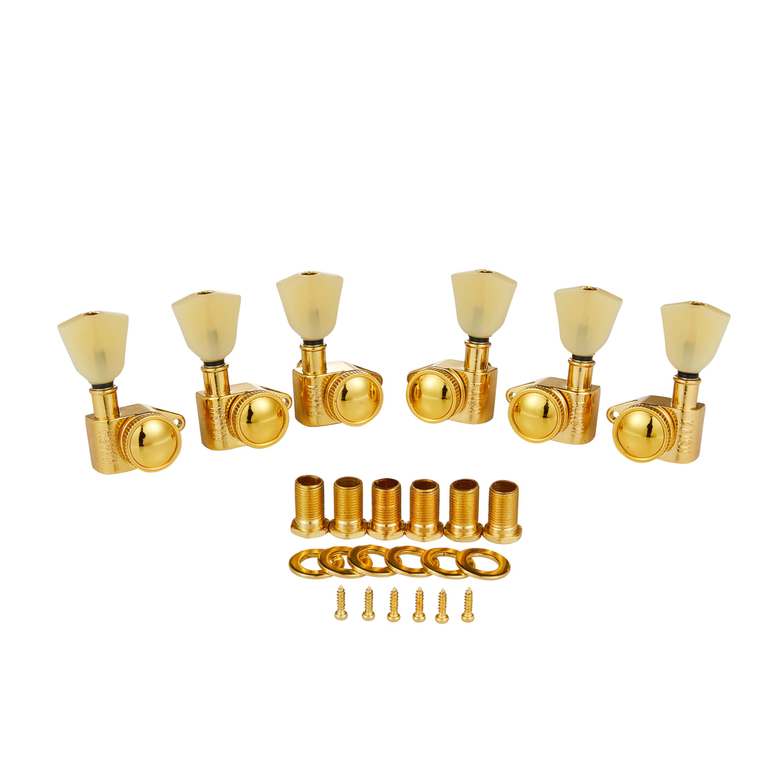 Kaish Gold 3+3 Locking Tuners 21:1 Locking Tuning Machines Locking Tuning Keys With Vintage Keystone Buttons For Usa Lp/Les Paul