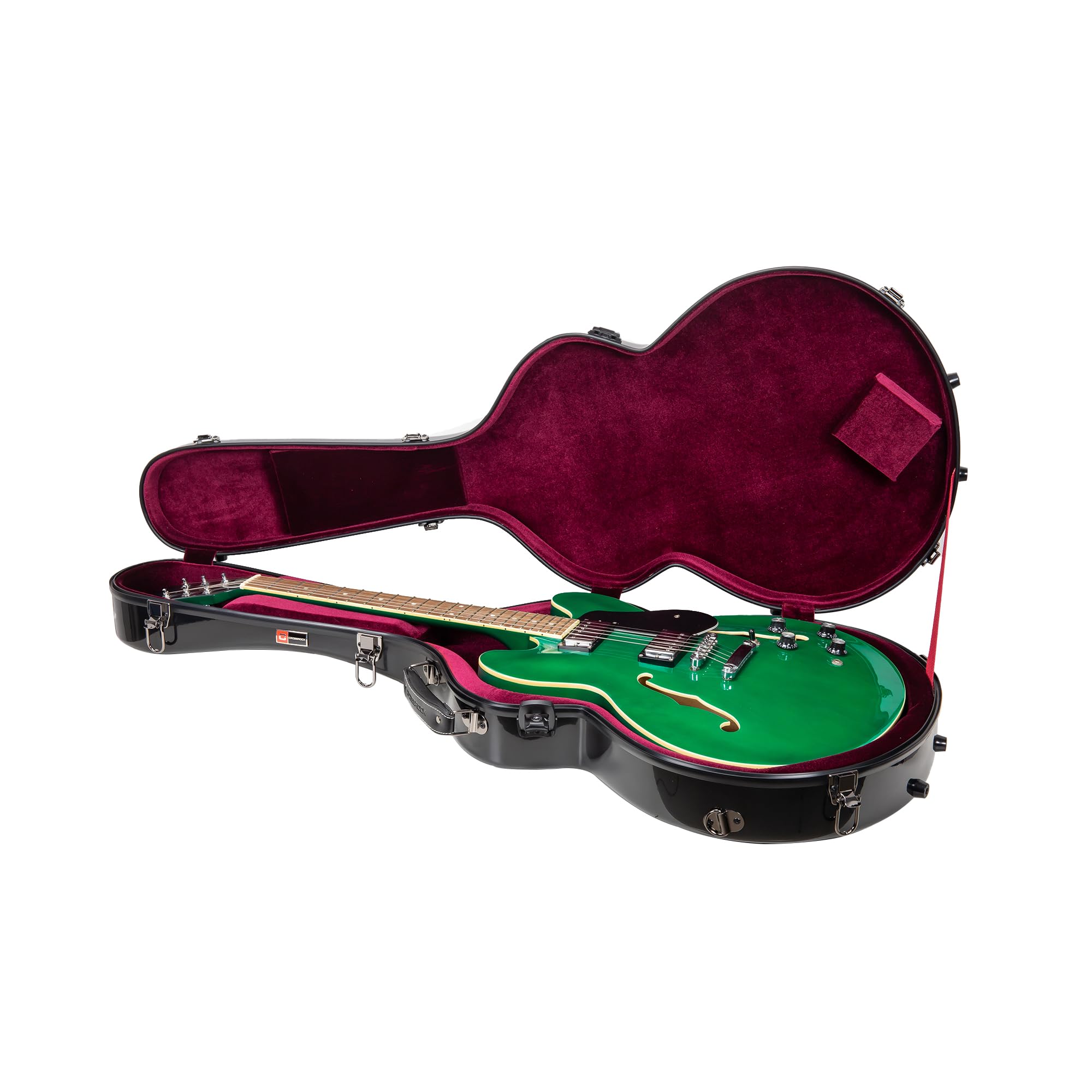 Crossrock Fiberglass Hard Shell With Backpack Black 335 Style Guitar Case