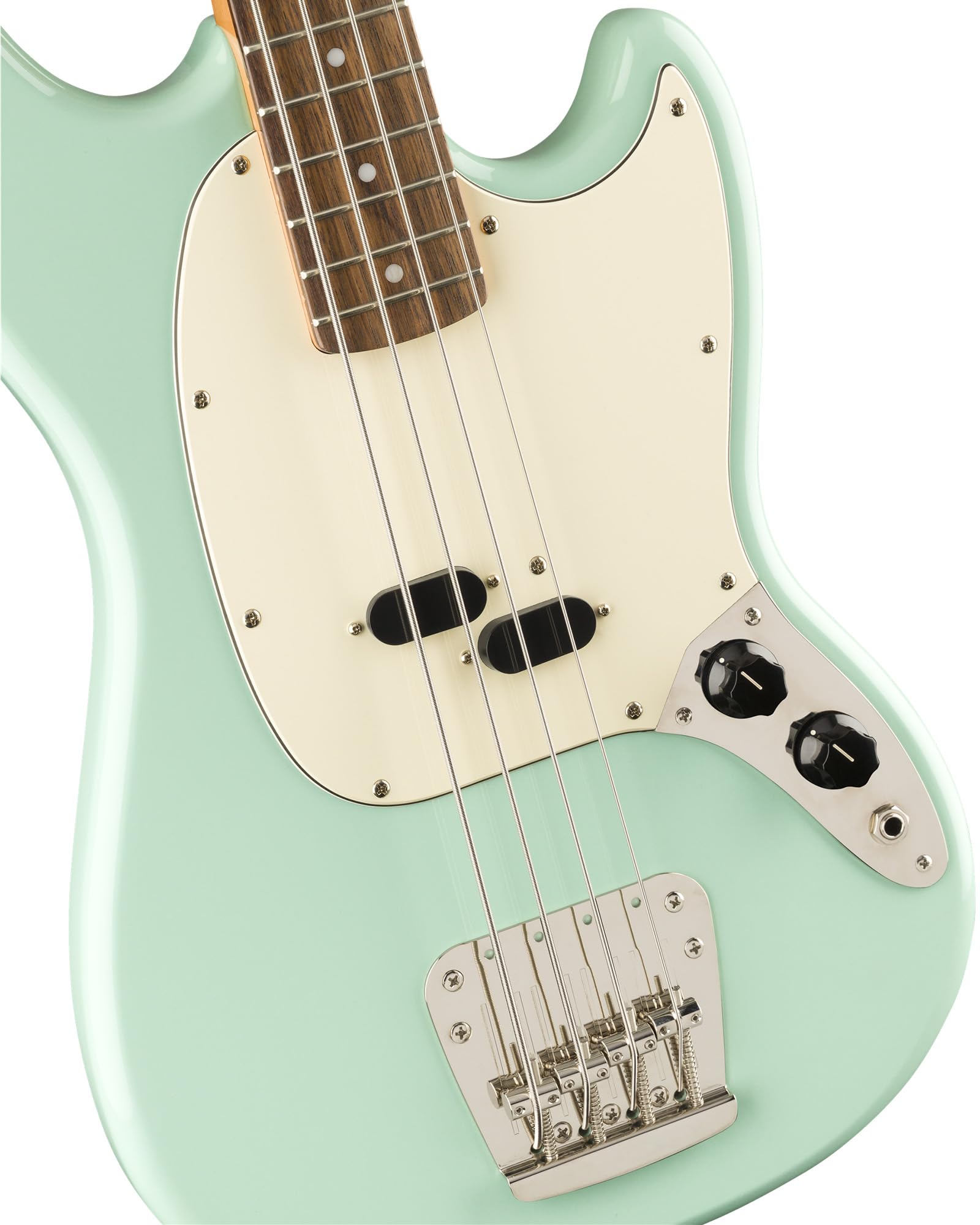 Fender Squier Classic Vibe '60s Mustang Bass - Surf Green Bundle with Instrument Cable, Tuner, Strap, and Austin Bazaar Instruct