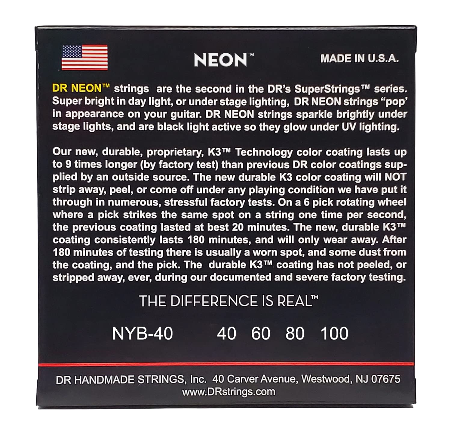 DR Strings HI-DEF NEON Bass Guitar Strings (NYB-40)