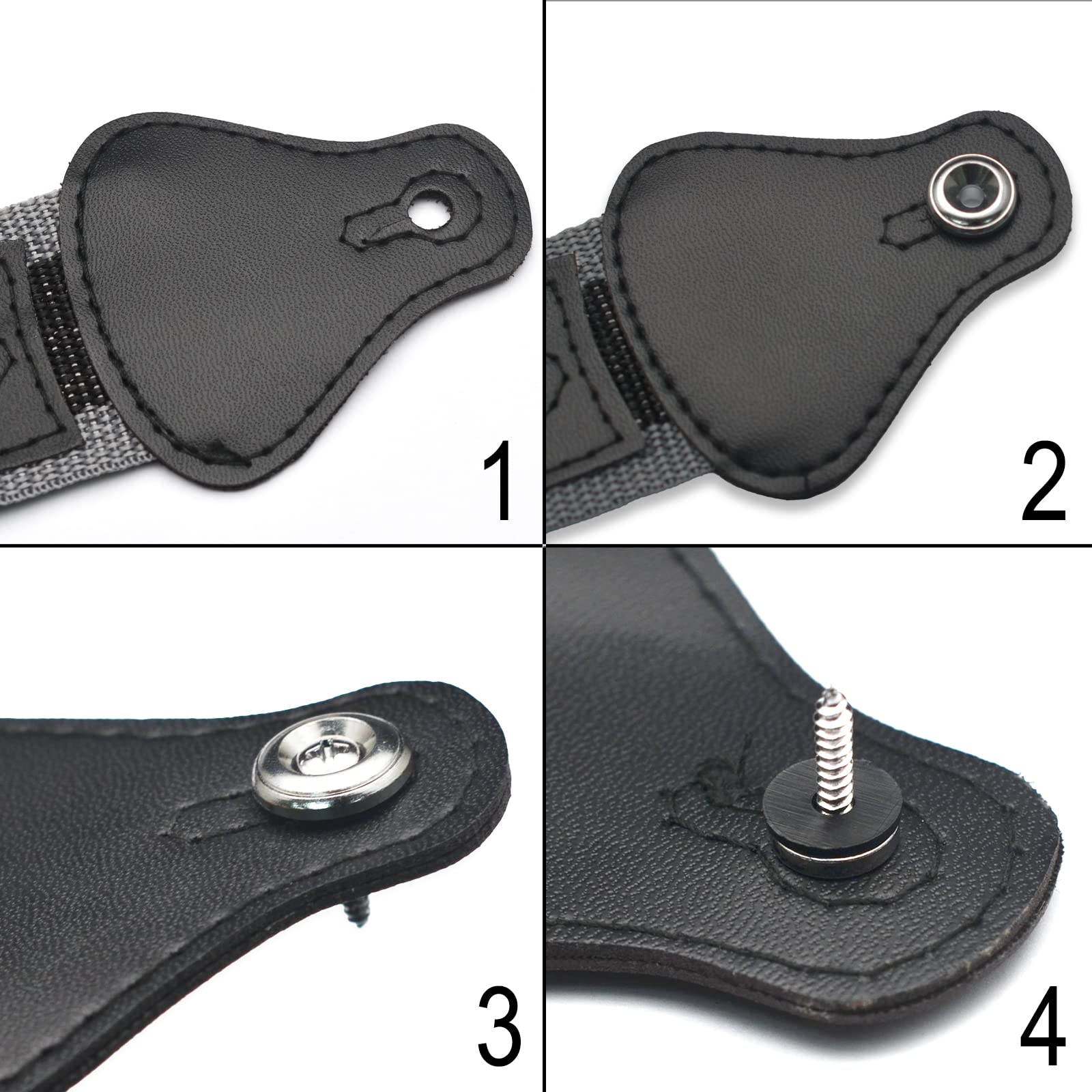 MAXCHEER 2PCS Mushroom Style Guitar Ukulele Bass Strap Lock Lock Metal Music Parts (Chrome)