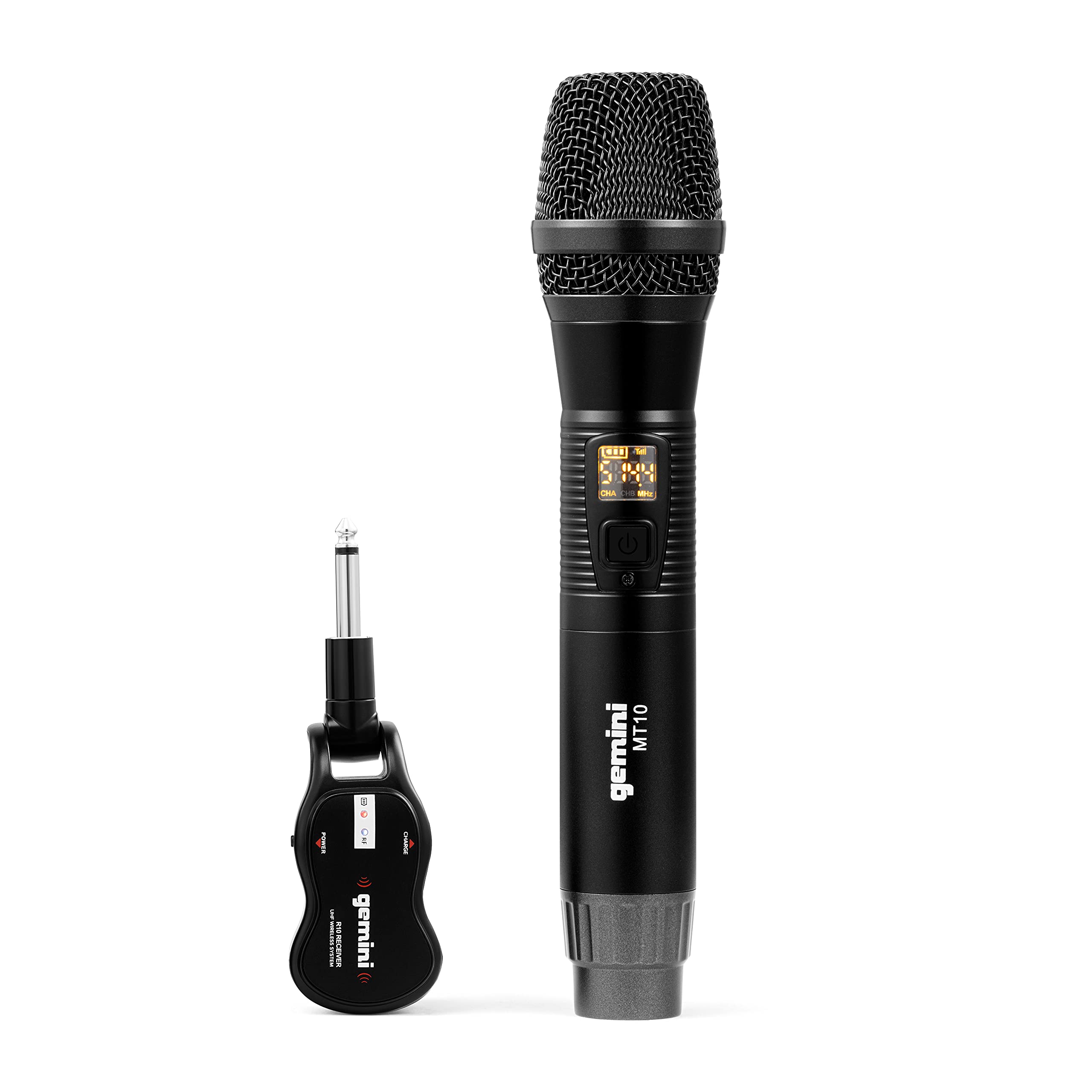 Gemini Sound Gmu-M100 Professional Plug & Play Wireless Rechargeable Uhf Handheld Microphone With Cordless Self Powered 1/4 Inch