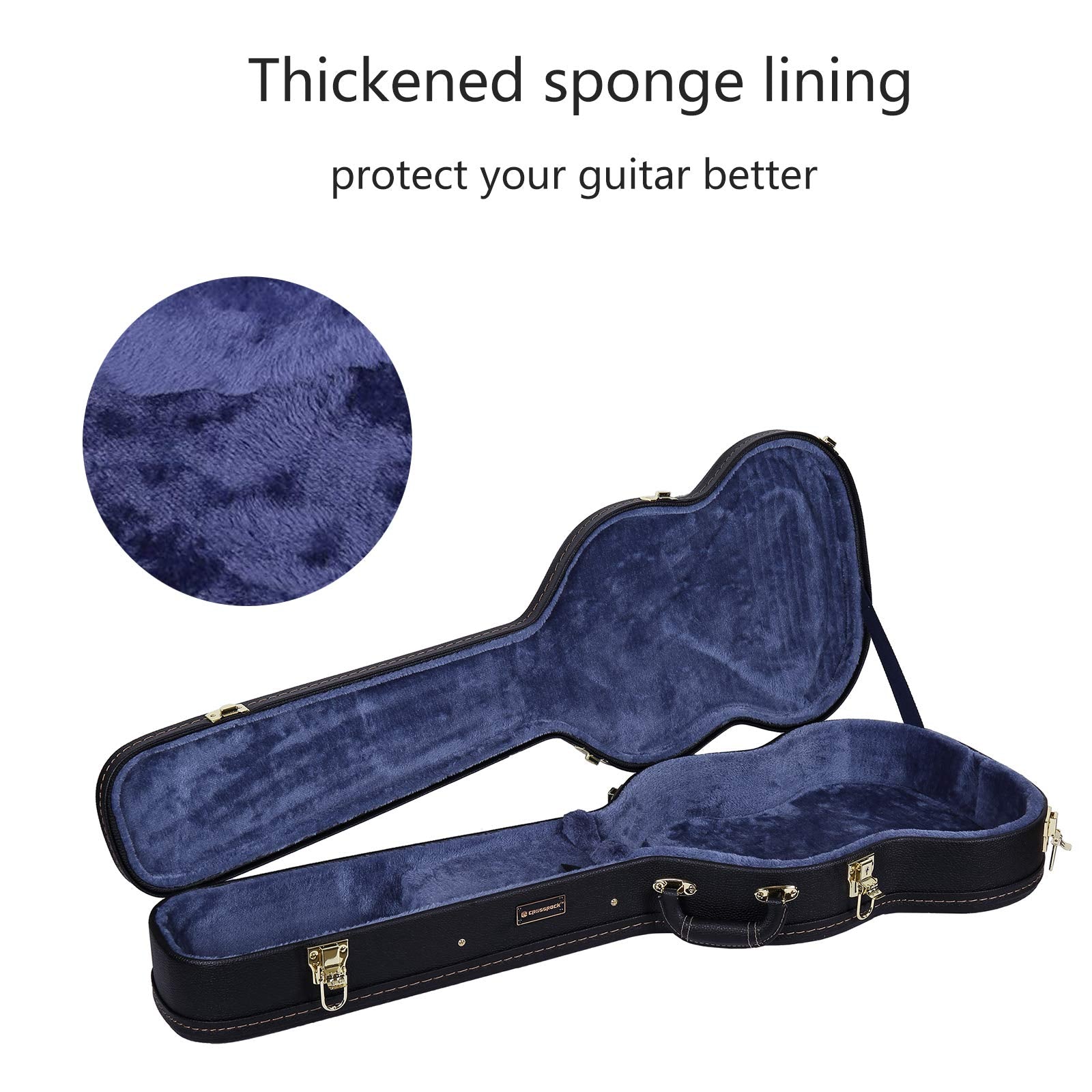 Crossrock Wooden Case for SG Electric Guitars, Black (CRW620SGBK)