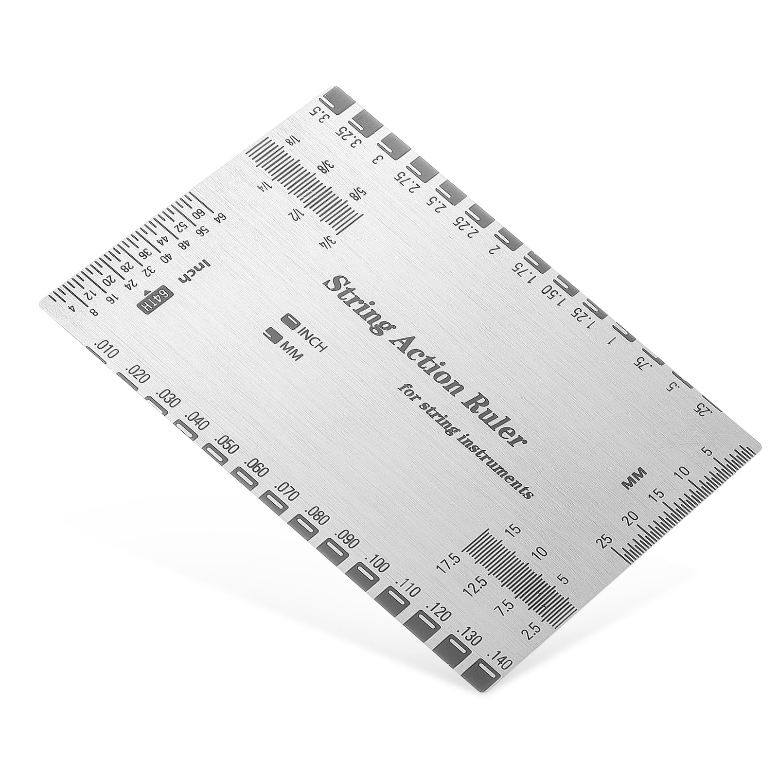 Gjinxi String Action Gauge Ruler, Guitar Height Gauge Set Up Tool, Action Gauge for Electric Bass and Acoustic Guitar, Setup Mea