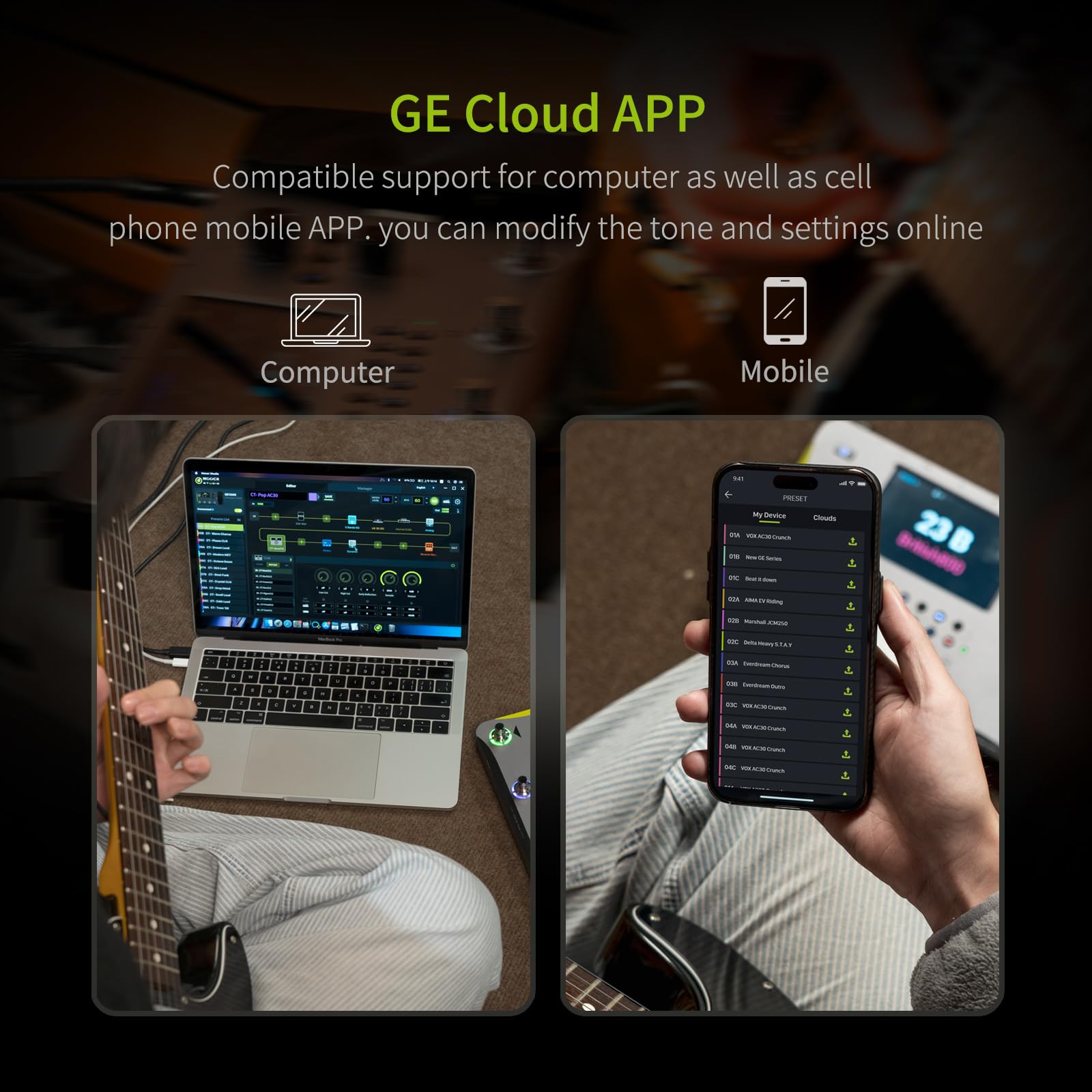MOOER GE1000 Guitar Mutieffects Pedal Processor WIth 5'' Touch Screen, 288 Effects, AI Equalization Third-brand IRs, Stereo Soun