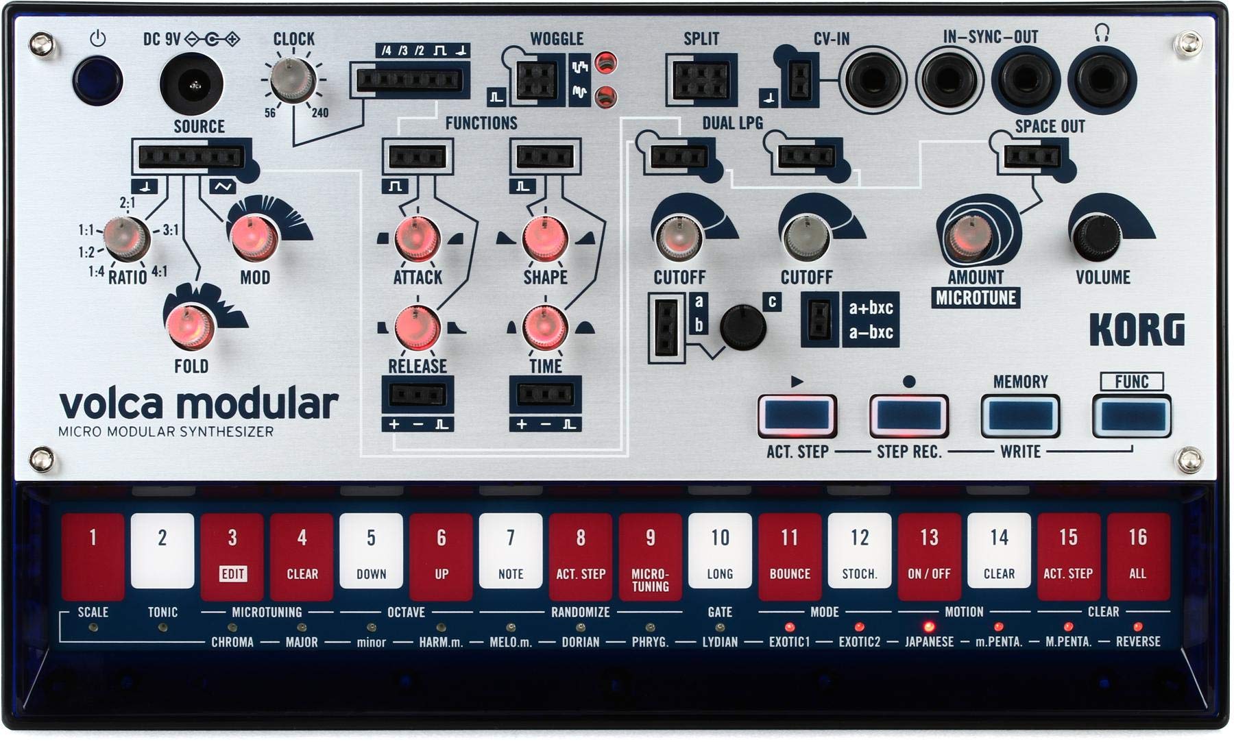 Korg Volca Modular Micro Synthesizer Semi Modular w/ Eight Modules and 16-step Sequencer