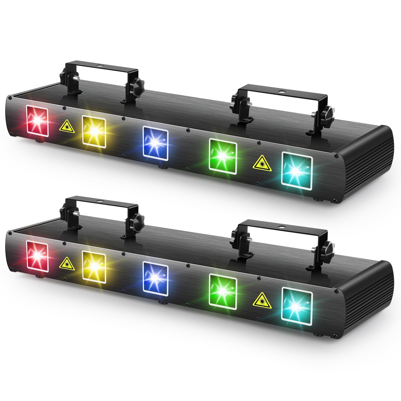 Dj Laser Lights, Uking 5 Beam Effect Sound Activated Dj Party Lights Rgbyc Led Music Light By Dmx Control For Disco Dancing Bir