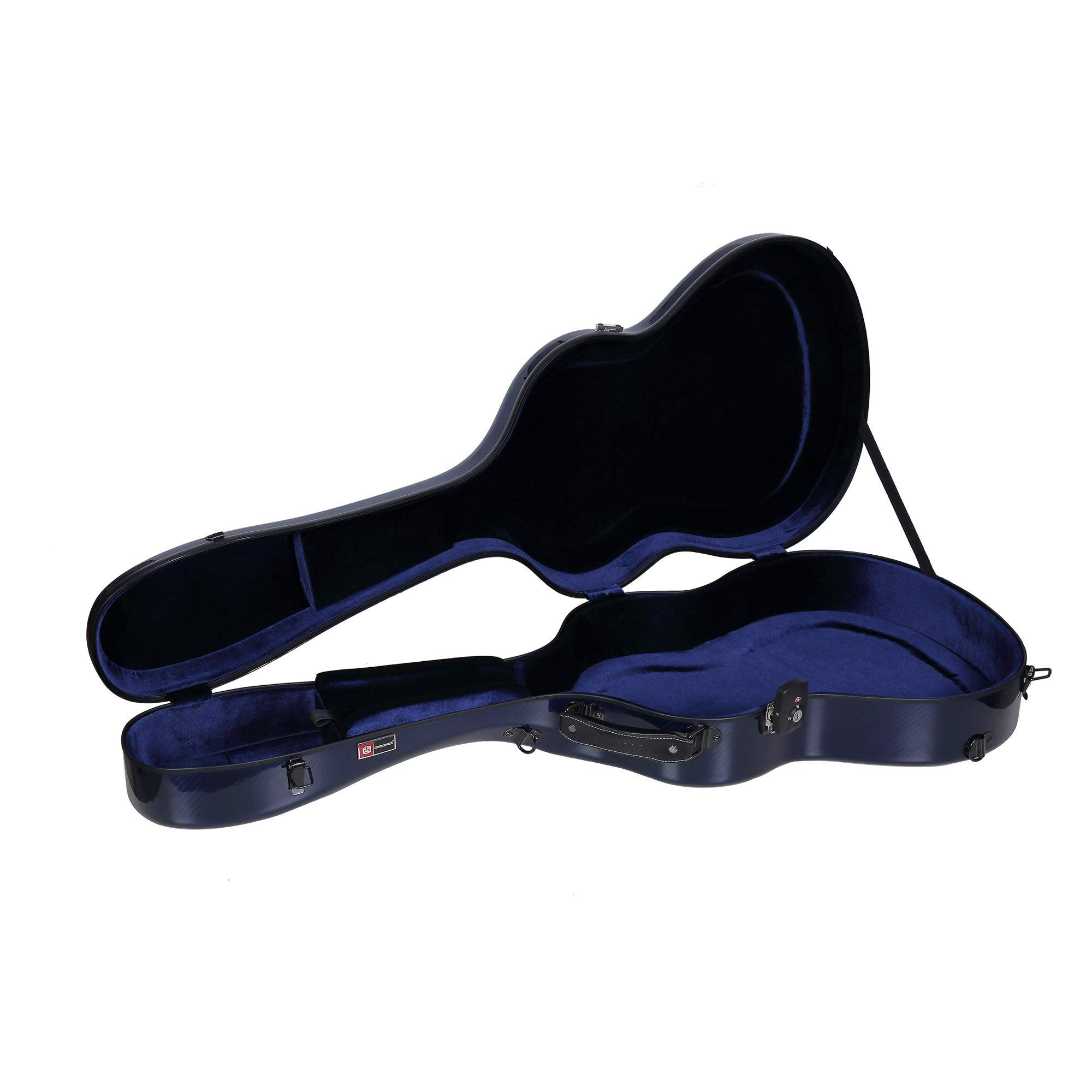 Crossrock Air 4/4 Classical Guitar Flight Case, 100% Carbon Fiber Hard Shell with Backpack and Protective Cover, Blue (CRF6020CB