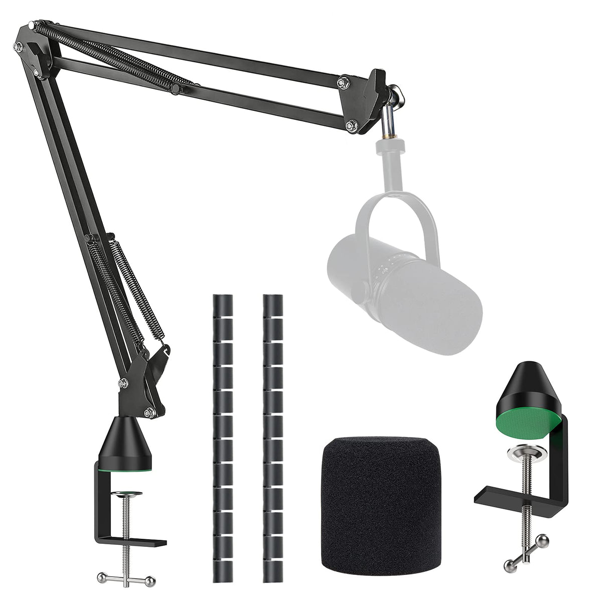 Mv7 Mv7X Mv7+ Boom Arm - Mic Arm With Foam Cover Windscreen Compatible With Shure Mv7 And Shure Mv7X And Shure Mv7+ Microphone W