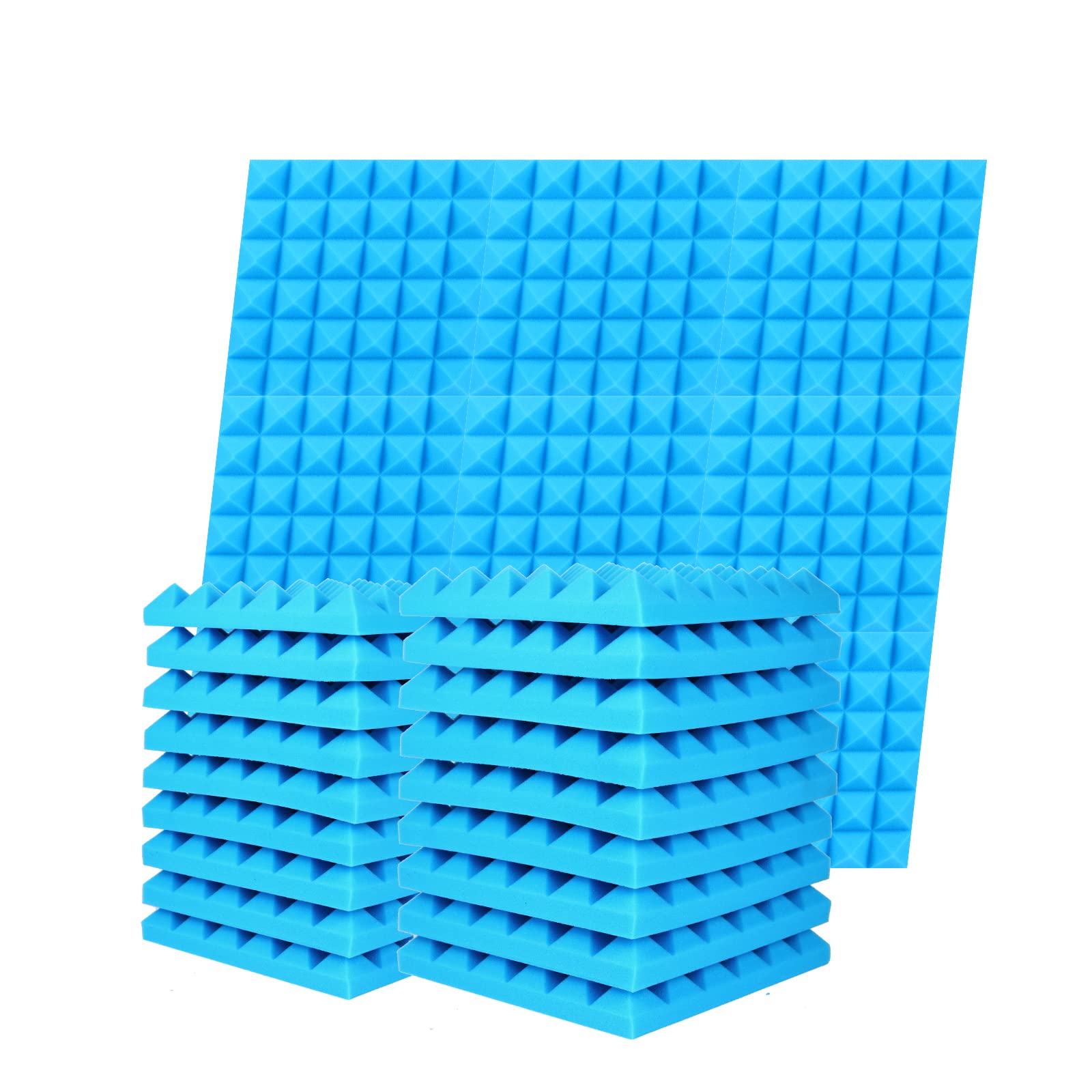 Musfunny Sound Proof Acoustic Foam Panels, 12 Pcs 2 '' X 12 '' X 12 '' Acoustic Panels Sound Absorbing Wall Panels For Studio Re