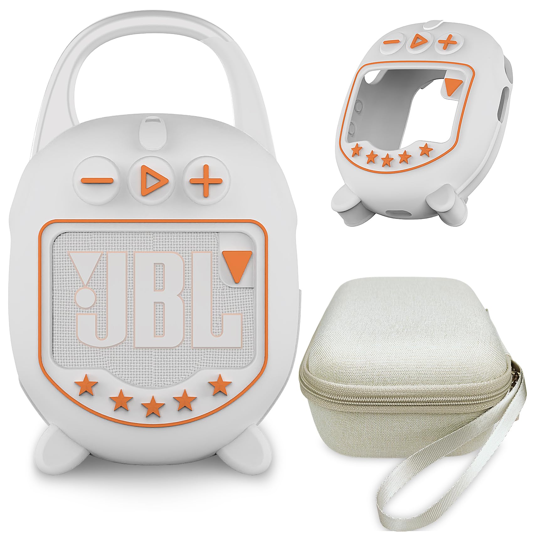 JCHPINE Hard Case and Silicone Cover for JBL Clip 5 Ultra Portable Bluetooth Speaker Accessories, Soft Silicone Case for JBL Cli
