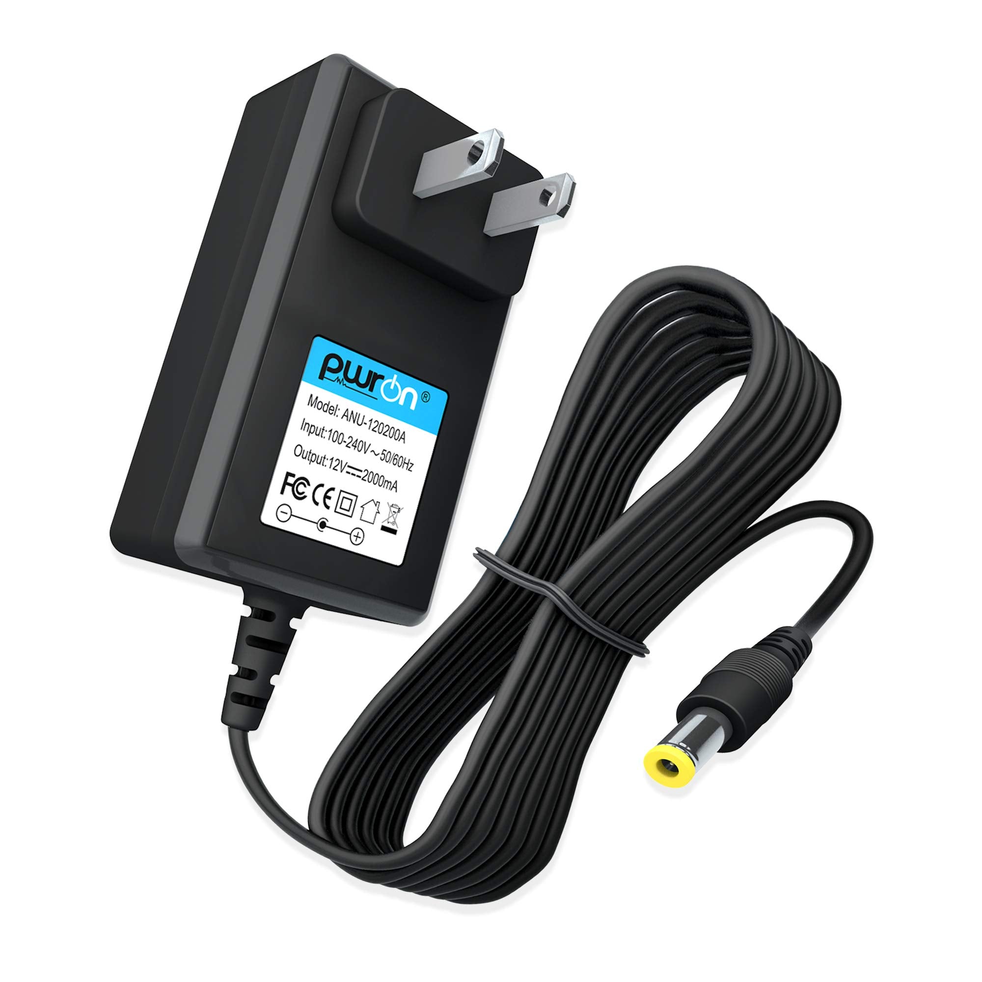 PwrON 12V Replacement AC to DC Adapter Compatible with Casio Piano Keyboard AD-A12150LW / AD-A1215LW PX-130 PX-350 PX-160 PX-150
