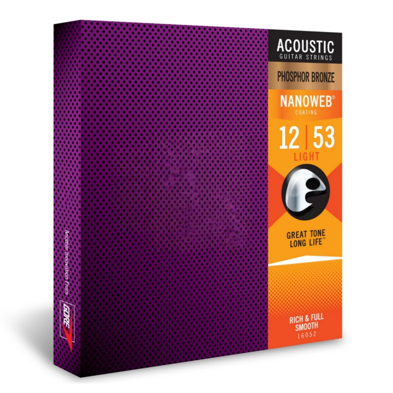 Acoustic Guitar Strings, Phosphor Bronze with NANOWEB Coating, Longest-Lasting Rich and Full Tone with Comfortable Feel, 6 Strin