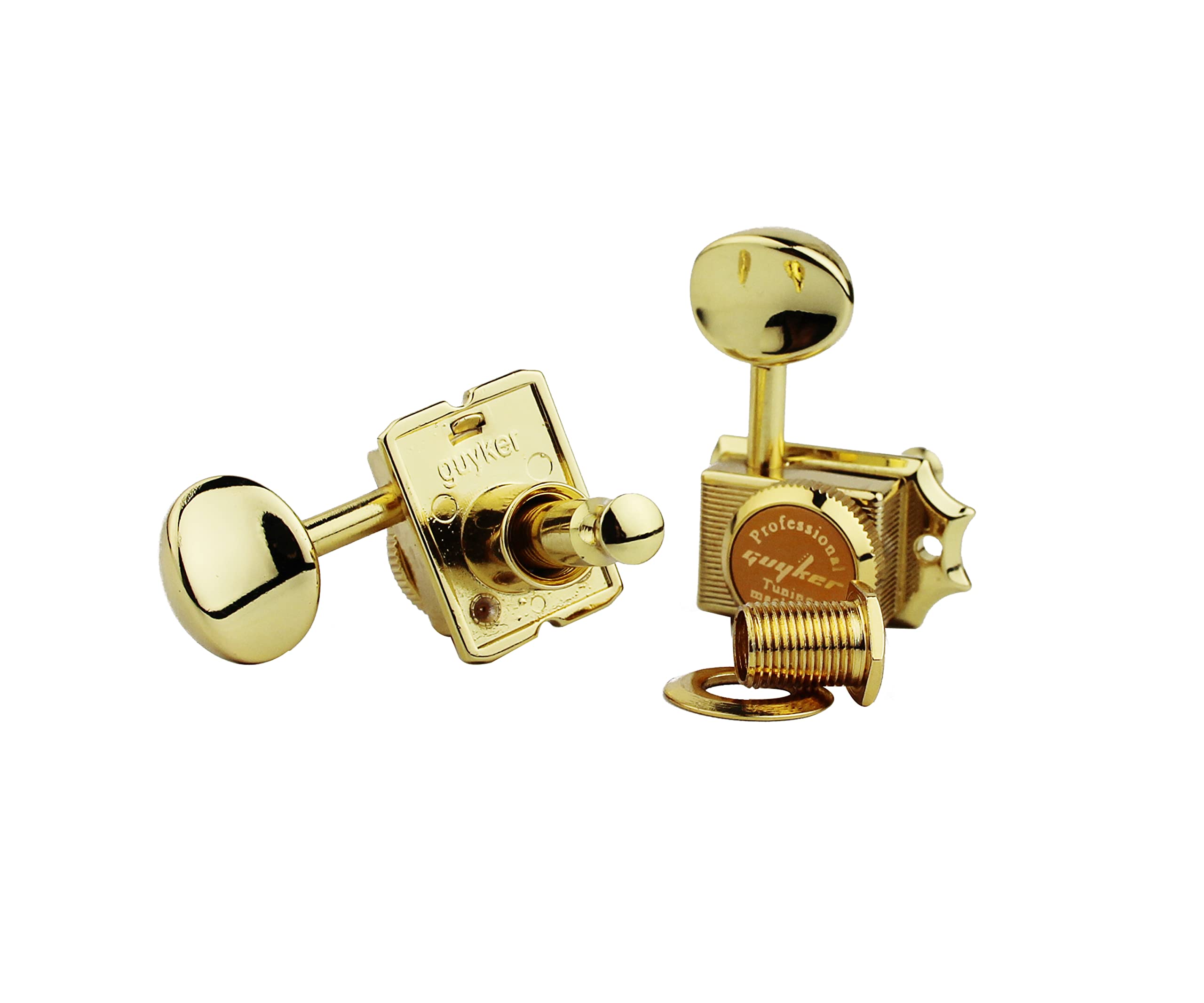 Guyker 6-in-line Vintage Guitar Lock String Tuners - Locking Tuning Key Pegs Machine Heads Replacement Parts for ST TL Style Ele
