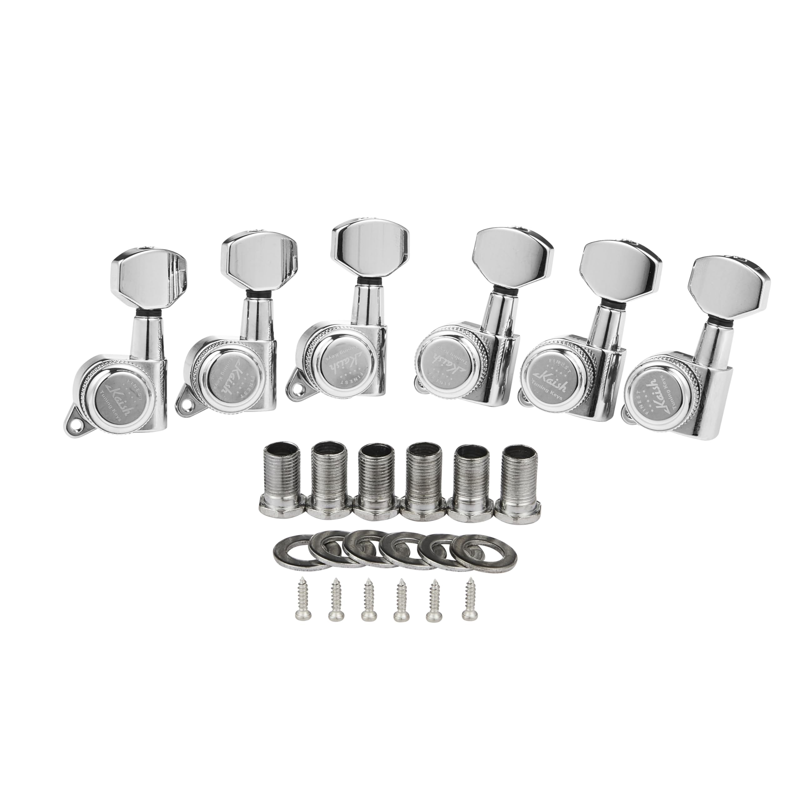Kaish Lefty 18:1 Locking Tuners Tuning Keys Guitar Locking Tuning Machines With Mini Contemporary Buttons For Strat/Tele/Les Pau
